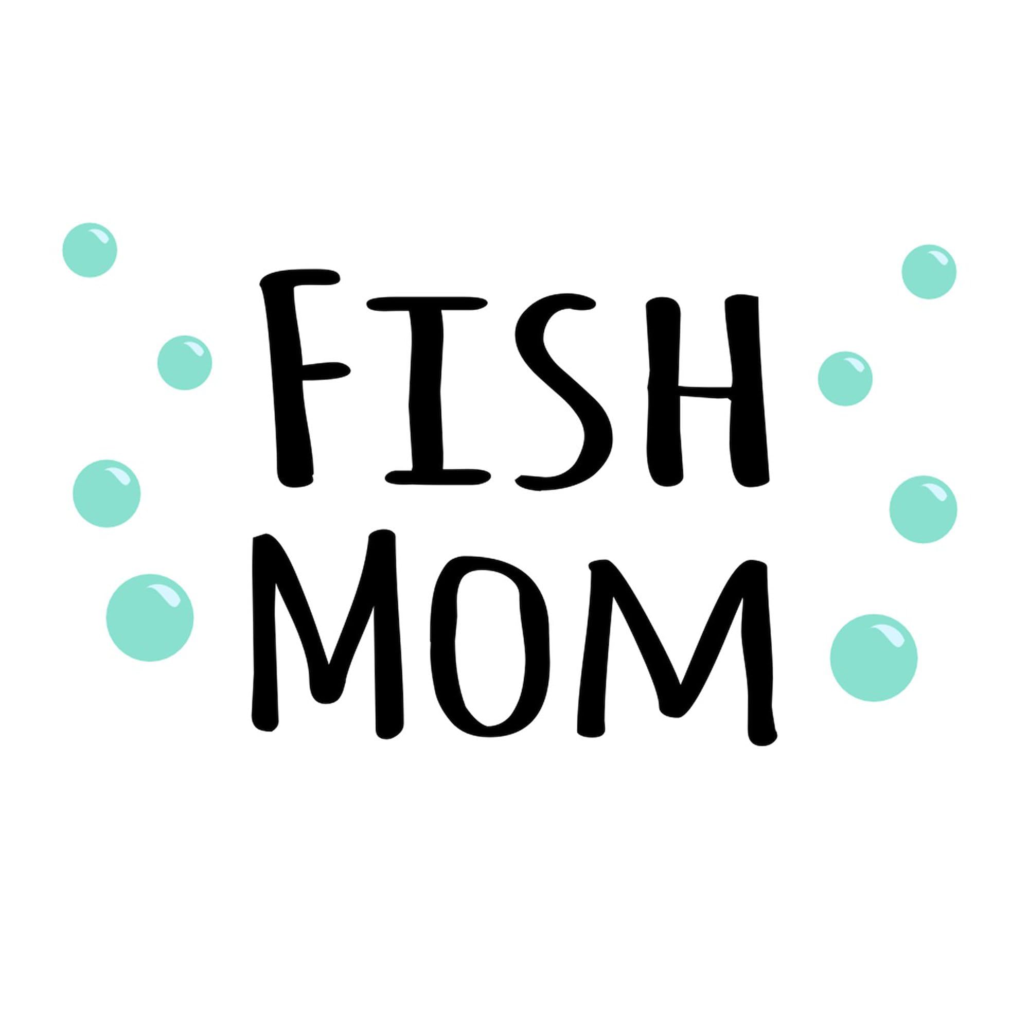 Fish Mom Oval Car Bumper Sticker - Perfect for Cars & Gifts