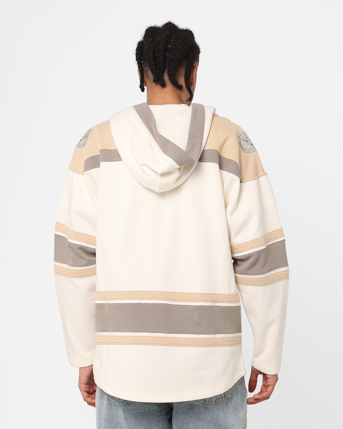 47 Brand Anaheim Ducks Superior Lacer Hoodie - Cream/Khaki NHL Hockey Sweatshirt for Men & Women | Cozy Pullover for Game Day & Casual Wear