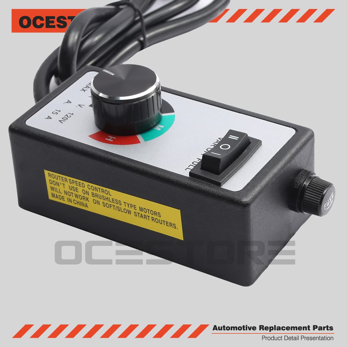 OCESTORE Variable Fan Speed Controller AC 120V 15A - Replacement for Duct & Hydroponics Inline Fans - Vent Blower for Grow Tents, Greenhouses & Home Ventilation Systems