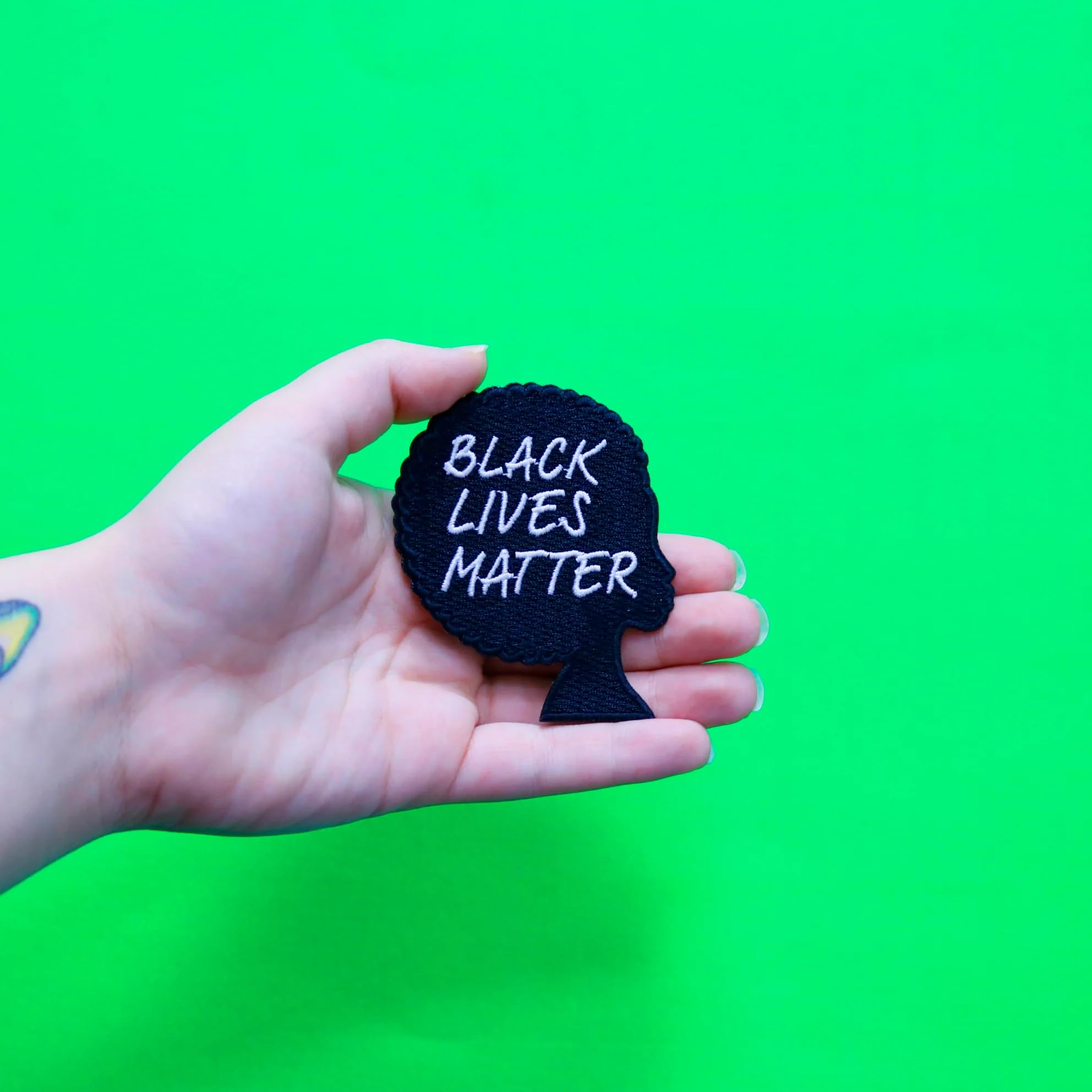 Black Lives Matter Embroidered Iron-On Patch - Girl Silhouette Design for Clothing & Accessories | Perfect for Jackets, Bags, Hats & DIY Projects