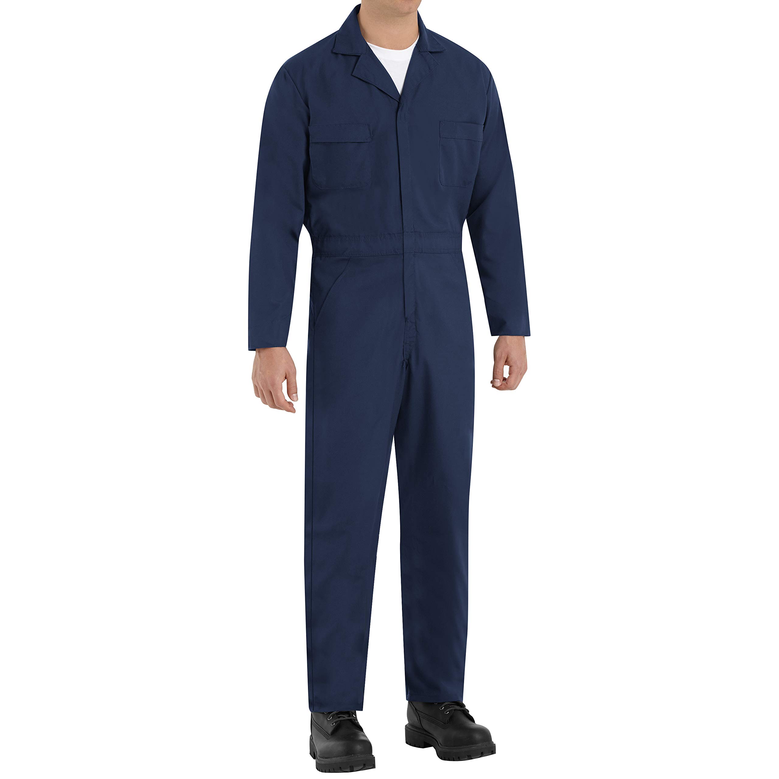 Red Kap Men's Navy Speedsuit - Comfortable Work Jumpsuit for Mechanics, Construction & Industrial Workers | Durable Coverall with Multiple Pockets for Tools