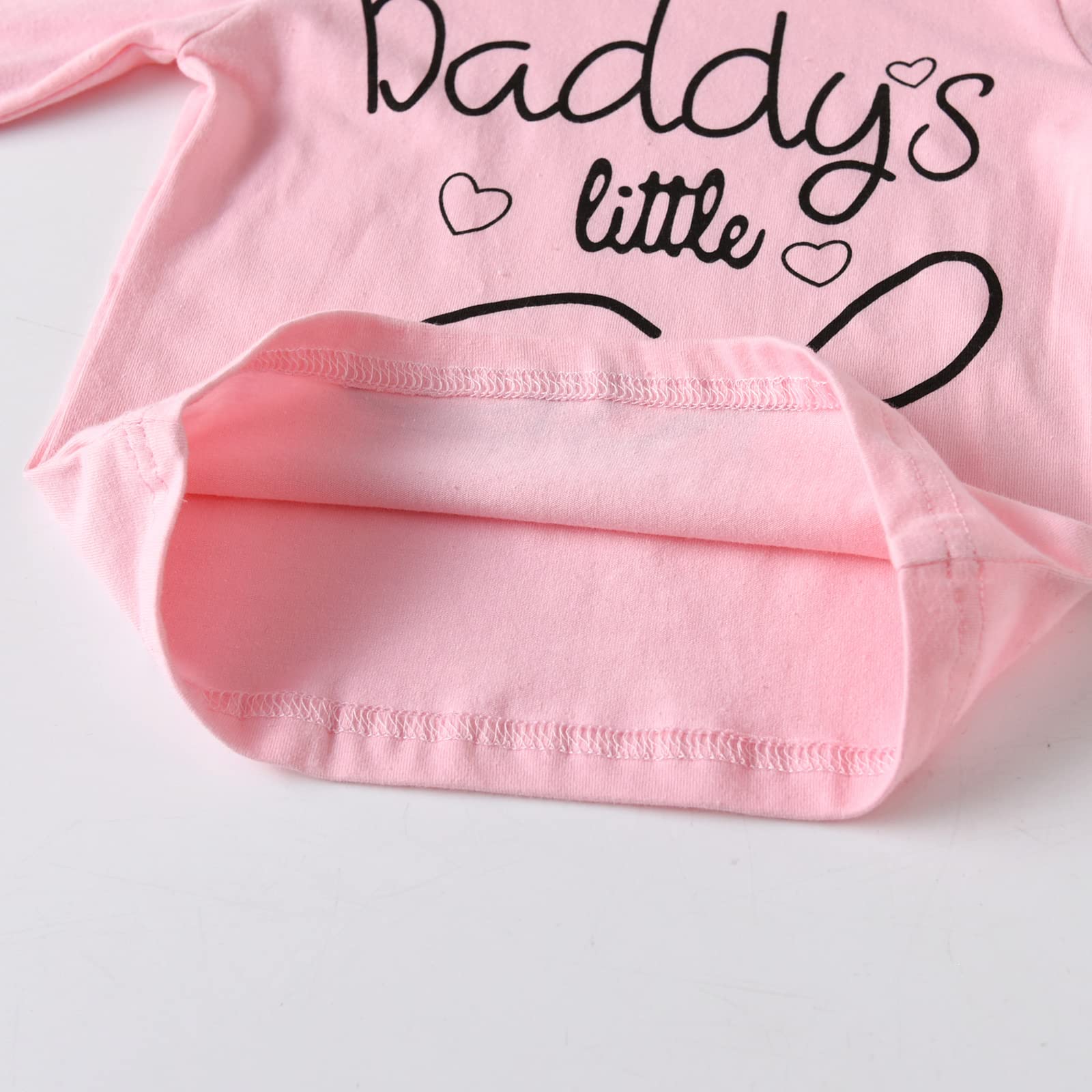 Baby Girls' 3-Piece Outfit Set - Black Letter Print T-Shirt, Pants & Headband | Cute Infant Clothes for Newborns & Toddlers | Perfect for Playdates, Photos & Everyday Wear