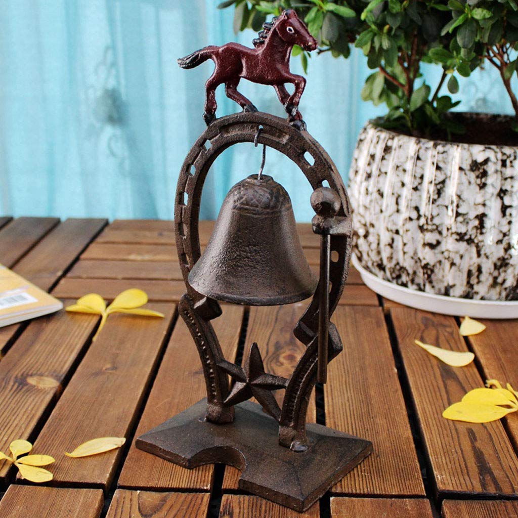 Vintage Cast Iron Running Horse Doorbell - Handcrafted Wrought Iron Manual Bell for Home & Bar Decor | Perfect for Western, Farmhouse & Retro Interior Design