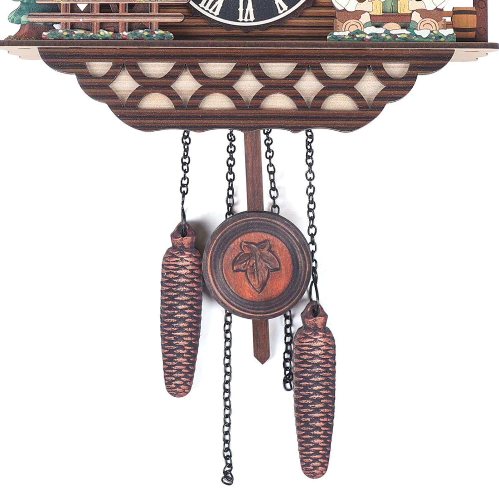 Eapmic Quartz Chalet Black Forest House Clock - Antique Handcrafted Wooden Pendulum Wall Clock with Swing Mechanism for Home & Office Decor | Perfect for Living Room, Bedroom, Kitchen & Cabin Style Interiors
