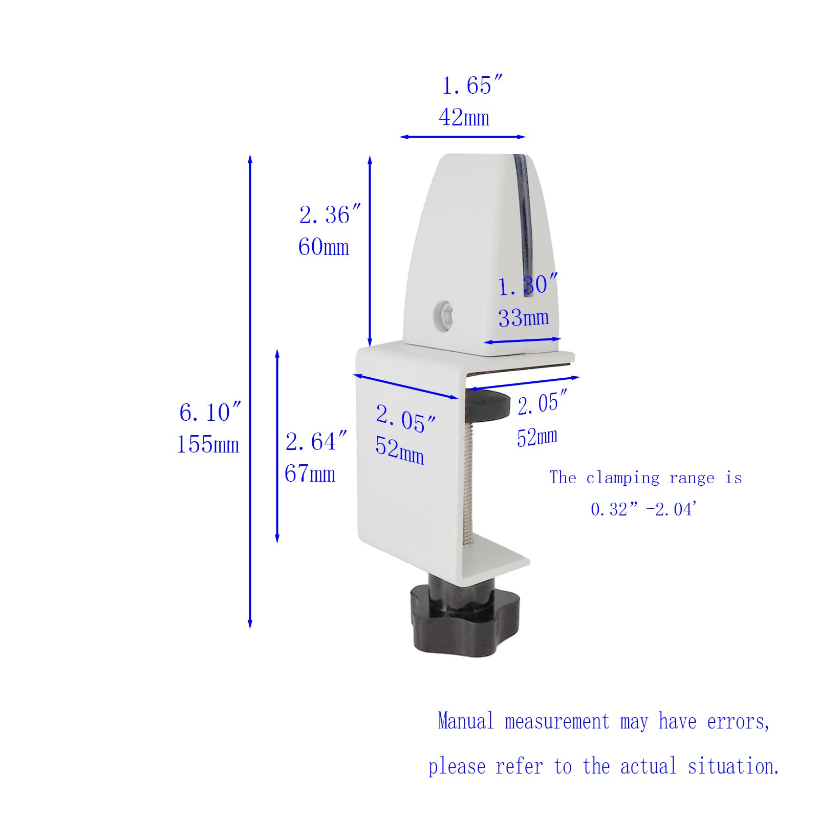 Adjustable Desk Divider Clamp - Fits 1/8