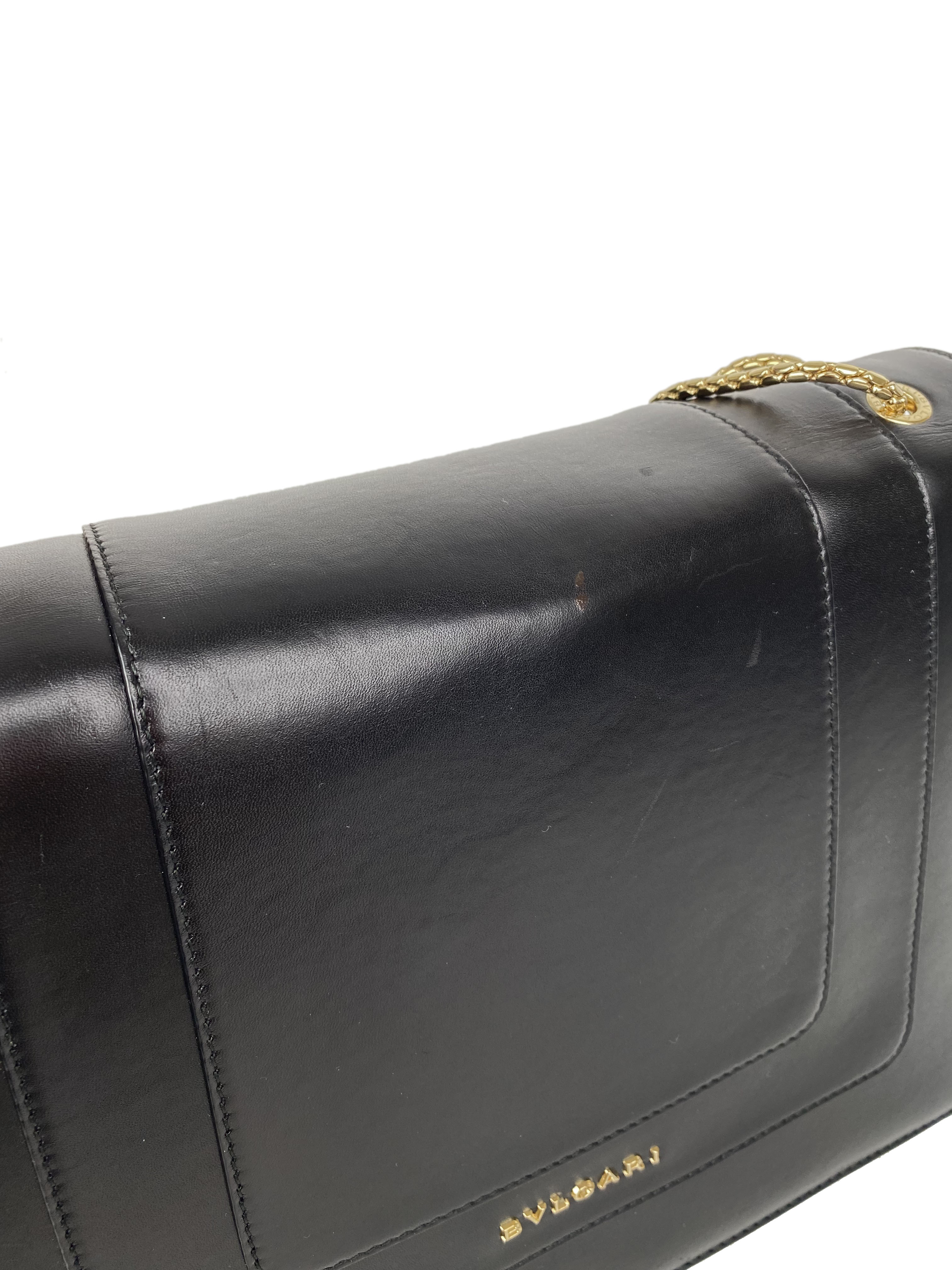 Bvlgari Serpenti Black & Tan Two-Tone Leather Shoulder Bag - Luxury Designer Handbag for Women, Perfect for Evening Events & Parties