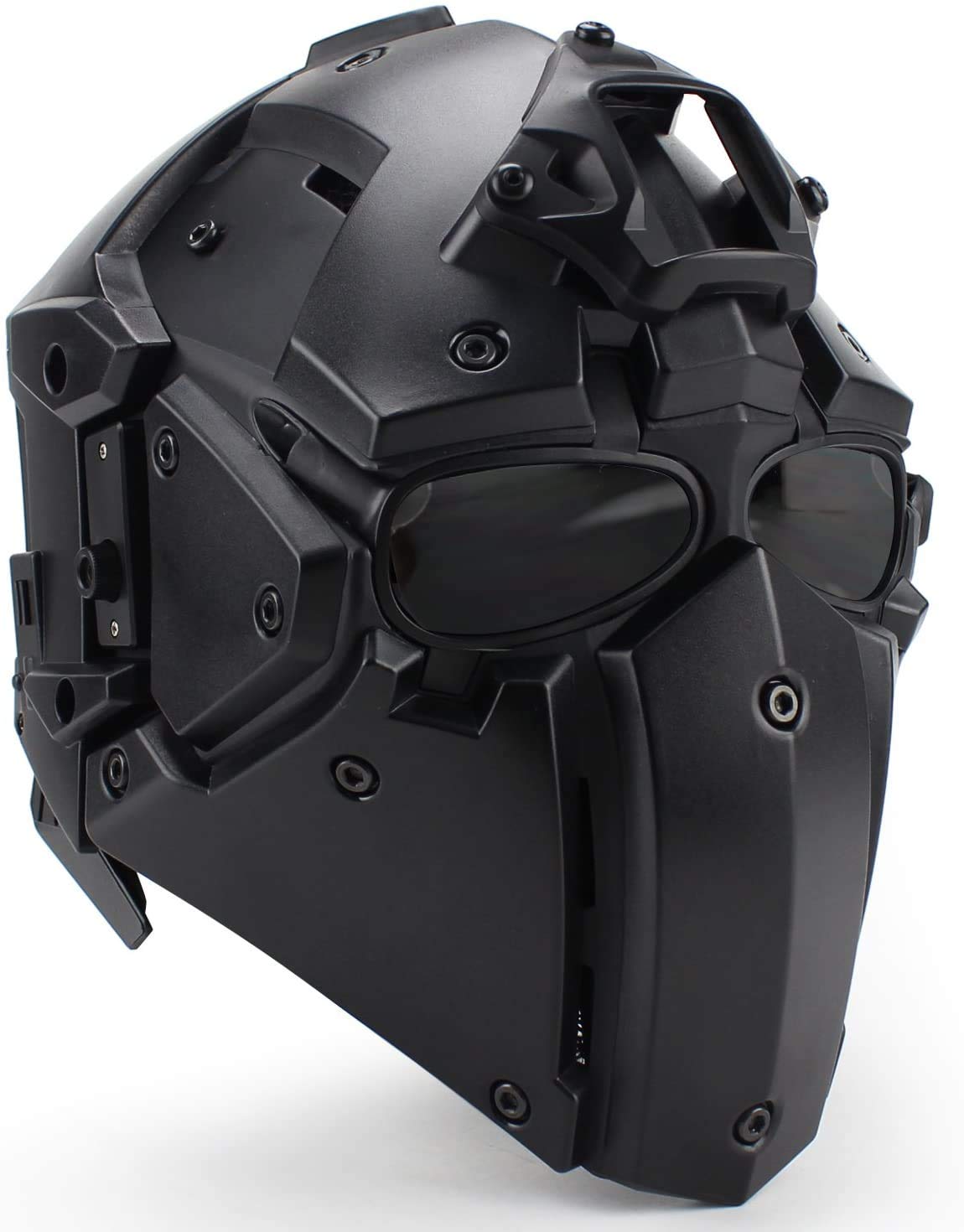 Tactical Airsoft Helmet Full Face Protection - Military Grade Terminator Style Helmet with Mask & 5 Pairs of Goggles for Airsoft, Paintball, Hunting & Outdoor Combat Training