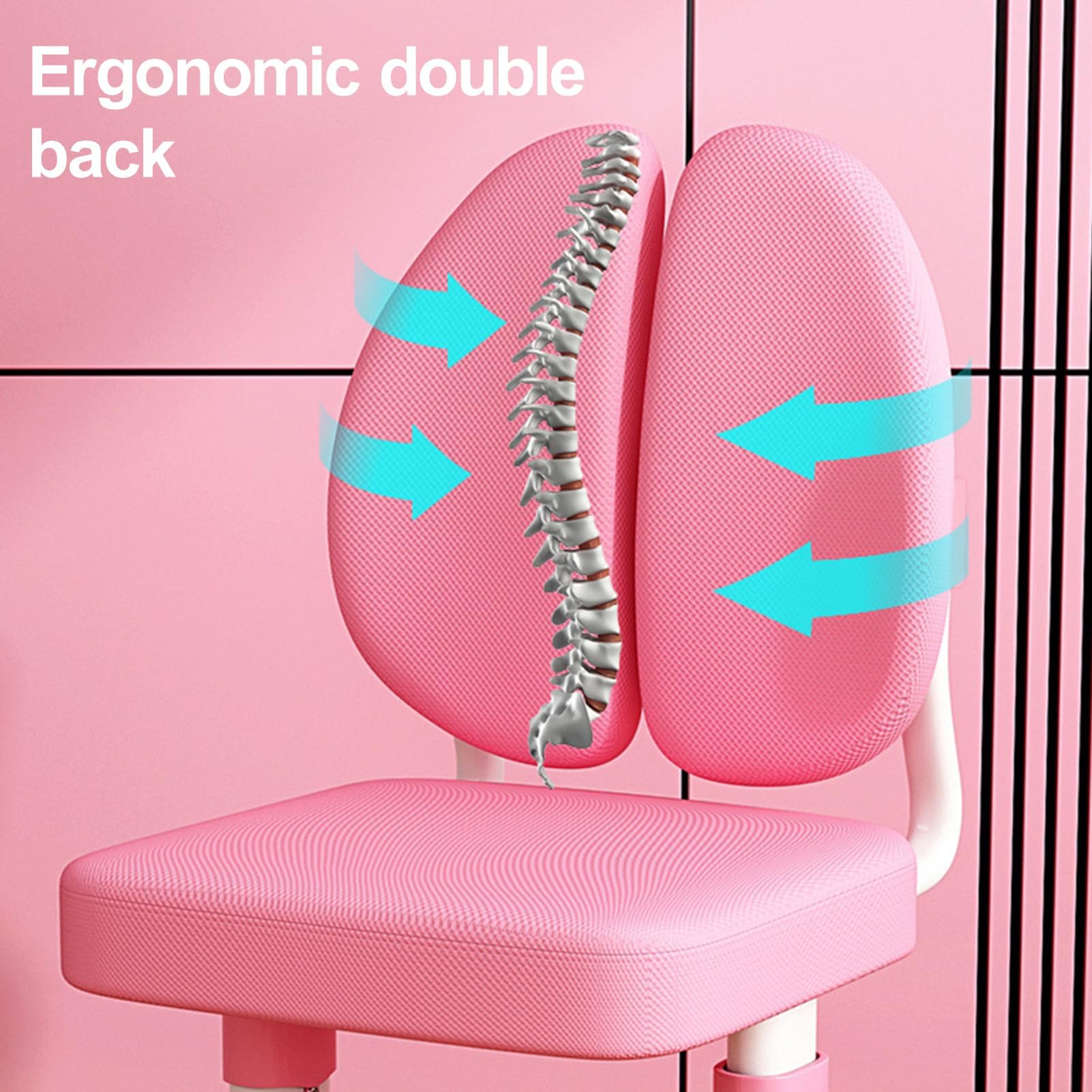 Ergonomic Adjustable Kids Study Desk and Chair Set with Storage, Book Stand & Metal Hook - Perfect for Boys & Girls (Pink) | Ideal for Homeschooling, Online Learning & Bedroom Study Space
