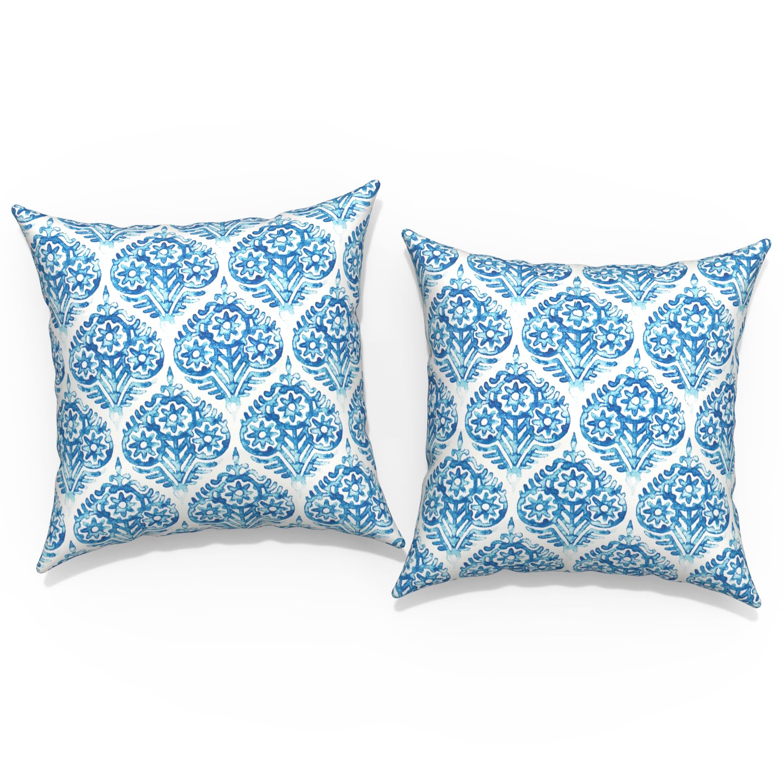16x16 Inch Outdoor Throw Pillow Covers - Set of 2 Square Patio Cushion Cases, Modern Geometric Decorative Covers for Garden Furniture, Farmhouse Sofa & Backyard Decor - Celadon Green | Perfect for Patio, Porch & Outdoor Living Spaces