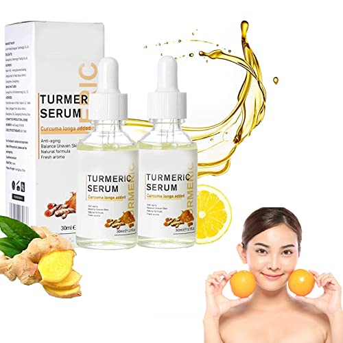 Lavskin Turmeric Serum for Dark Spots & Brightening - 2PCS Turmeric Repair Face Serum with Natural Ingredients for Hyperpigmentation & Even Skin Tone | Perfect for Daily Skincare & Night Routine