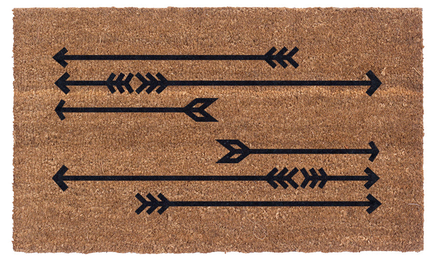 Durable Arrows Vinyl Coir Doormat - Non-Slip, Waterproof & Eco-Friendly Welcome Mat for Indoor/Outdoor Use - Perfect for Front Door, Patio, Deck & Entryway