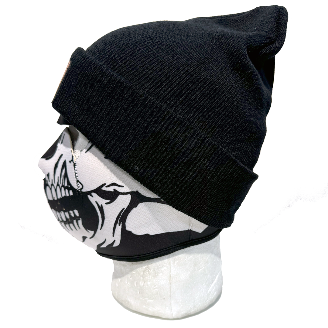 Eagle Leather Knit Beanie for Men & Women - Winter Warm Wool Blend Hat for Outdoor Activities, Hiking, and Casual Wear