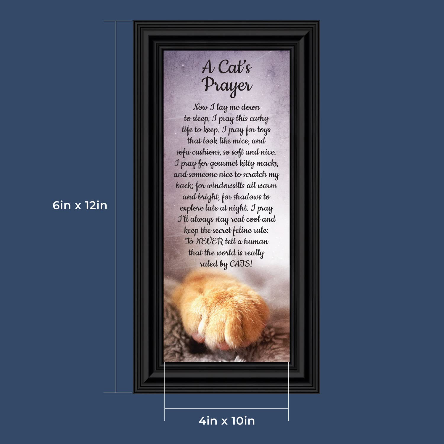 Crossroads Home Décor Cat Frame - A Cat’s Prayer Picture Frame 7412B - Perfect for Pet Memorials, Cat Lover Gifts & Home Decor