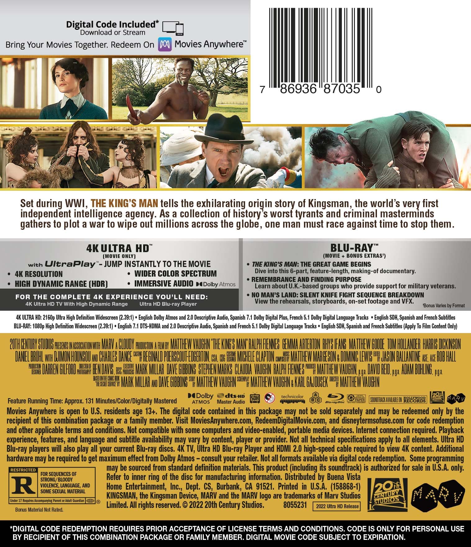 The King's Man [4K UHD] Blu-ray - Action Spy Movie with Colin Firth | Perfect for Home Theater & Movie Night Collections