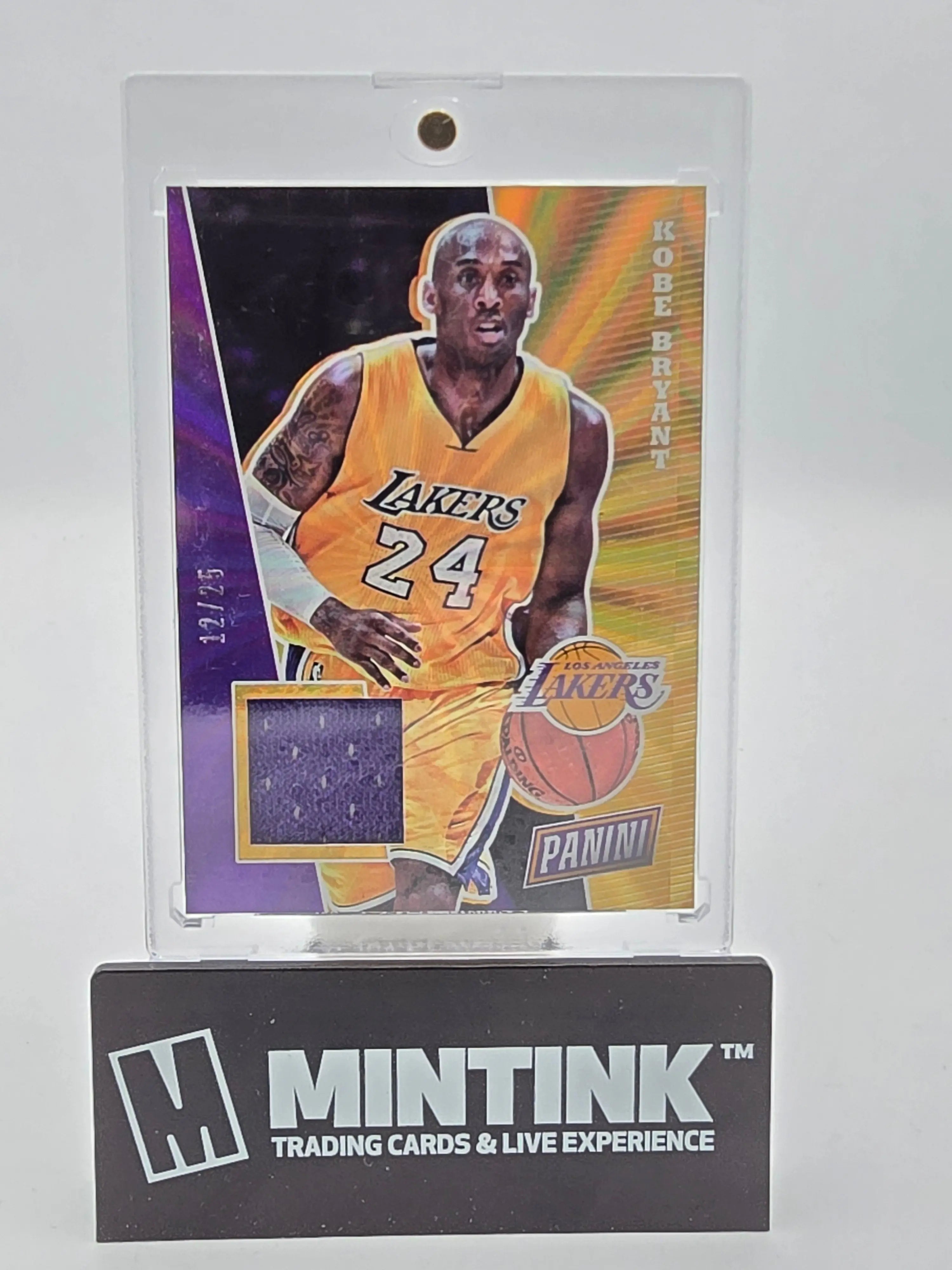 2017 Panini The National VIP Gold Kobe Bryant Gold & Purple Flash Jersey Patch /25 - Rare Basketball Trading Card for Collectors & Fans - Perfect for Sports Memorabilia Collections & Display Cases