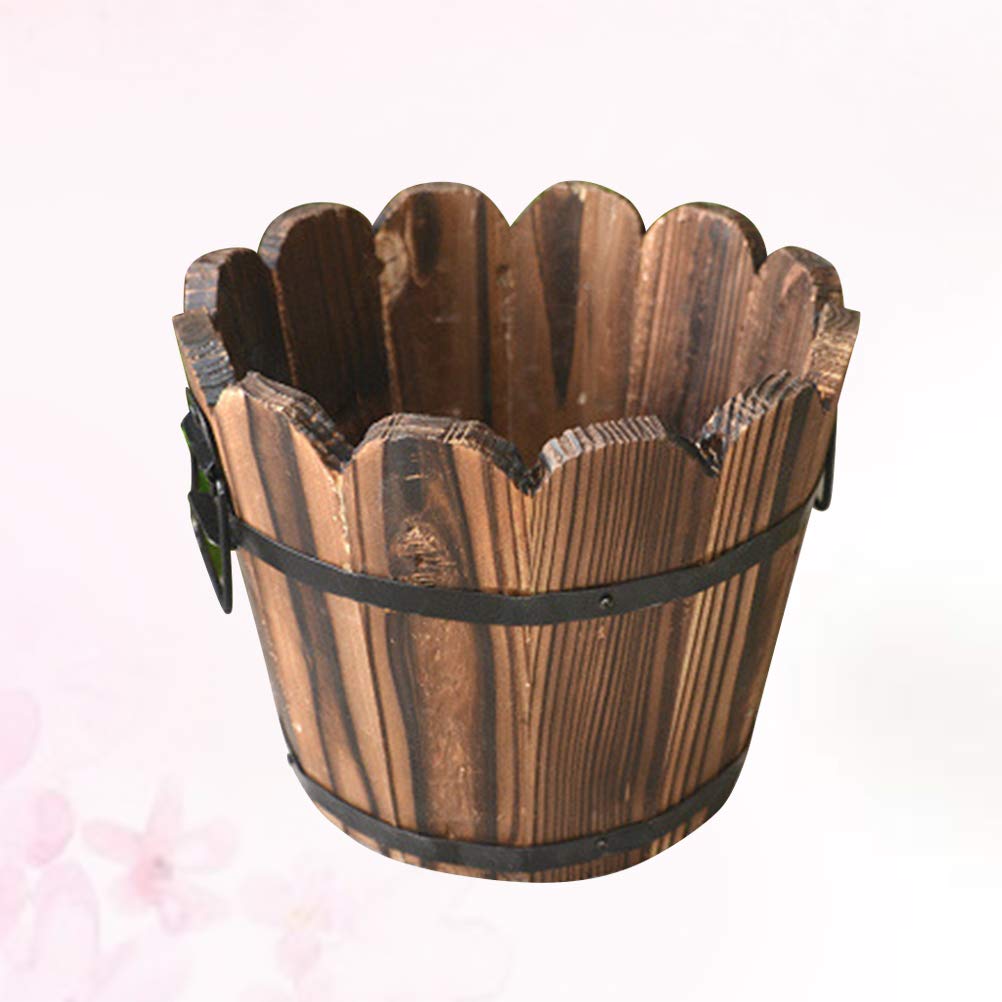 Handmade Carbonized Wood Succulent Planter Pot - Small Decorative Flower Pot for Desk, Office & Home Decor - Perfect for Succulents, Cacti & Air Plants