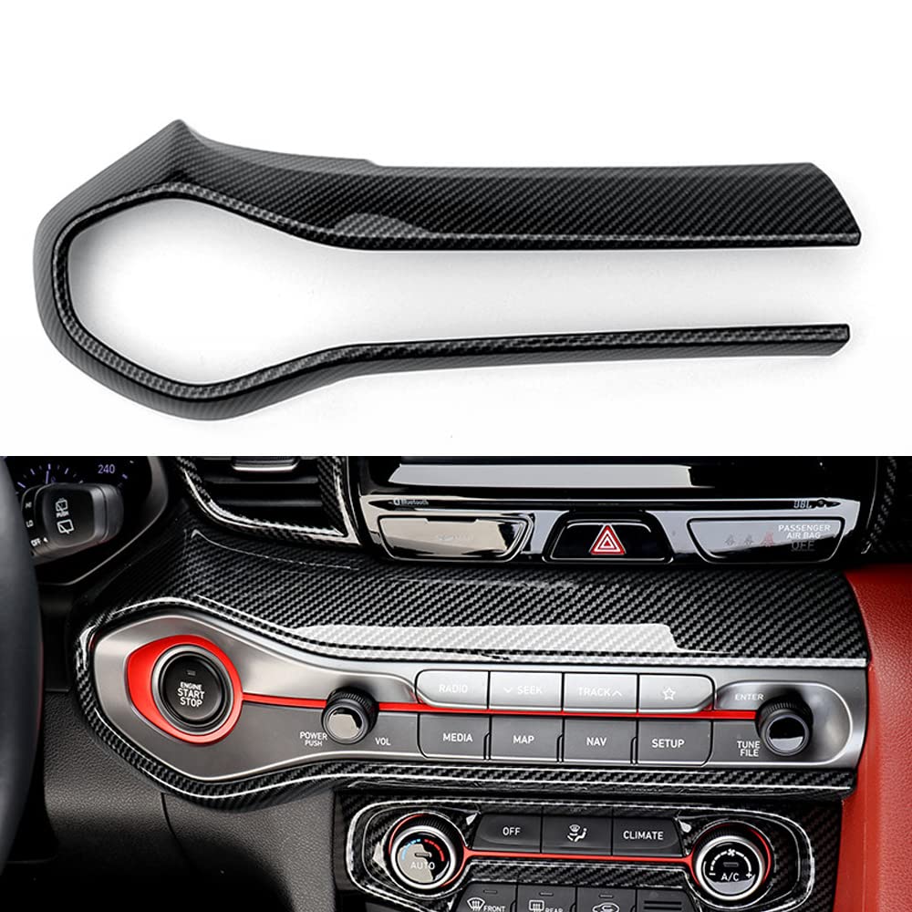 YOUTOOCAR ABS Carbon Fiber Center Control Panel Cover - Compatible with Hyundai Veloster JS 2019-2023 - Interior Car Accessories Upgrade for Enhanced Style & Protection - Perfect for Daily Driving & Car Shows