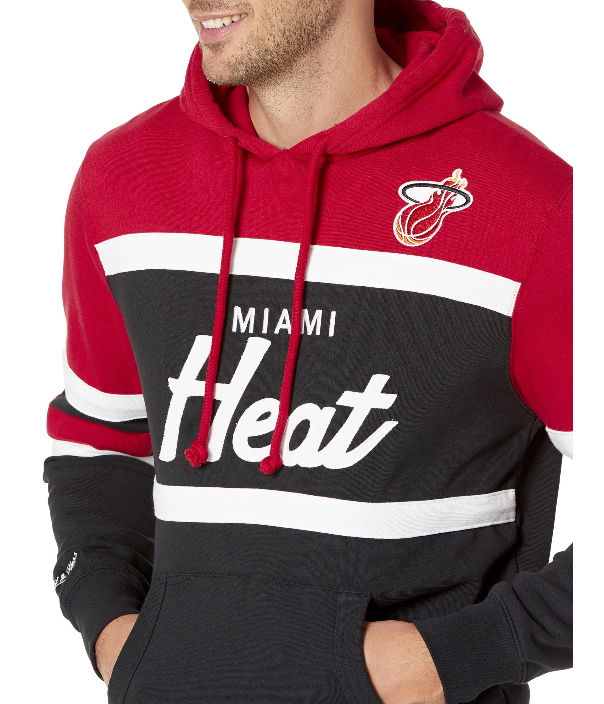 Mitchell & Ness NBA Miami Heat Head Coach Hoodie - Officially Licensed, Men's Basketball Sweatshirt for Fans & Casual Wear