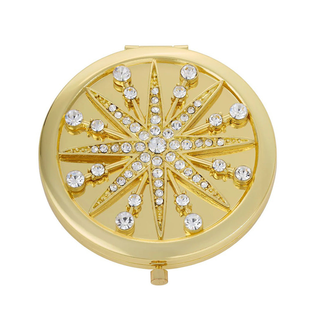 Star Compact Mirror - Portable Travel Makeup Mirror with LED Light, 360° Rotation & Touch Control - Perfect for Home, Travel, and Professional Makeup Artists
