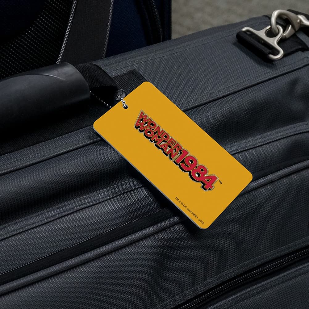 Wonder Woman 1984 Vintage Logo Luggage Tag - Durable Suitcase ID Card for Carry-On Bags - Perfect for Travel, Cosplay & Comic Con Events