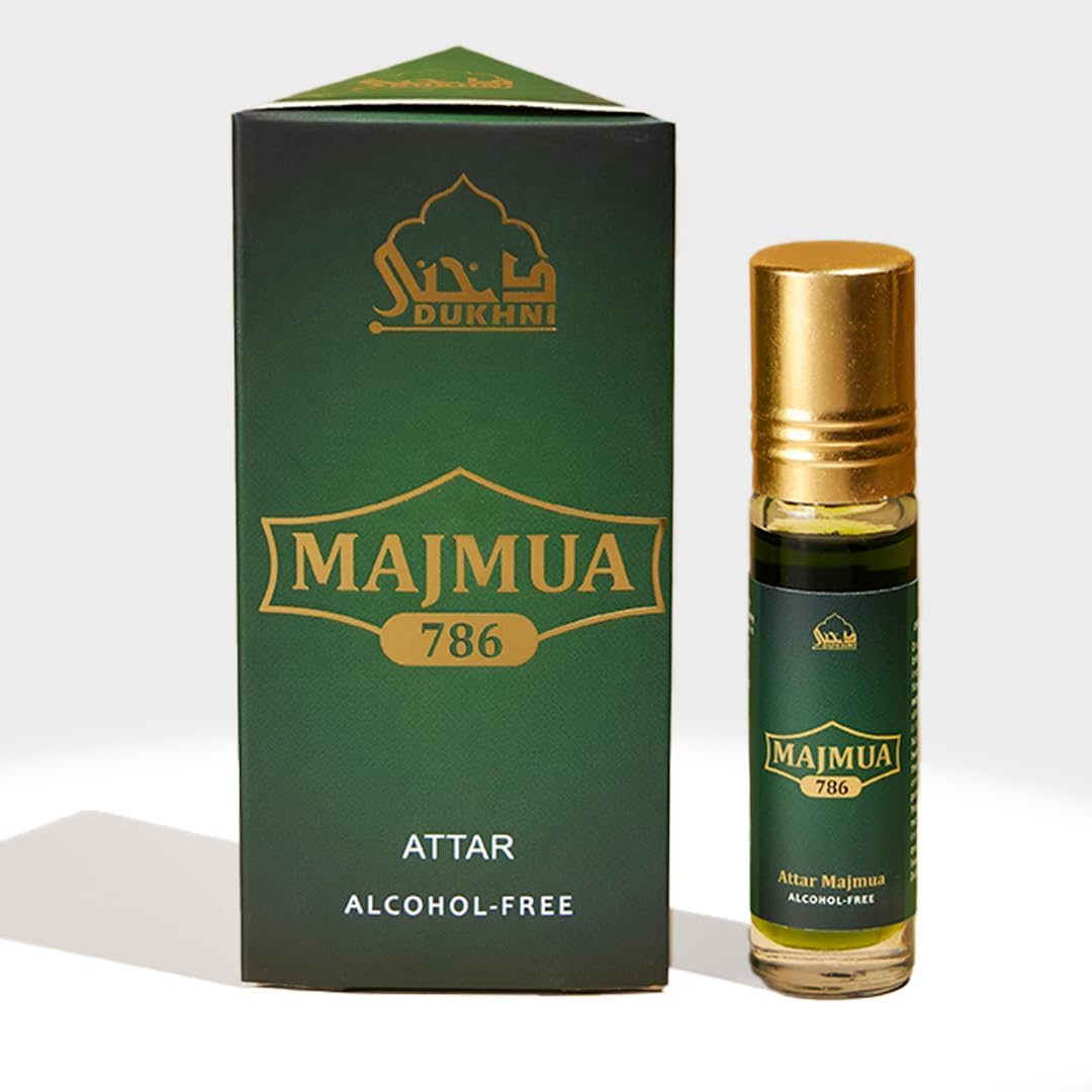 Majmua 786 Attar Oil - 100% Pure Unisex Arabic Perfume Roll On | Oud & Woody Oudh Fragrance | Vegan Ittar for Eid, Ramadan & Umrah Gifts (6ml) | Perfect for Daily Wear, Special Occasions & Spiritual Ceremonies
