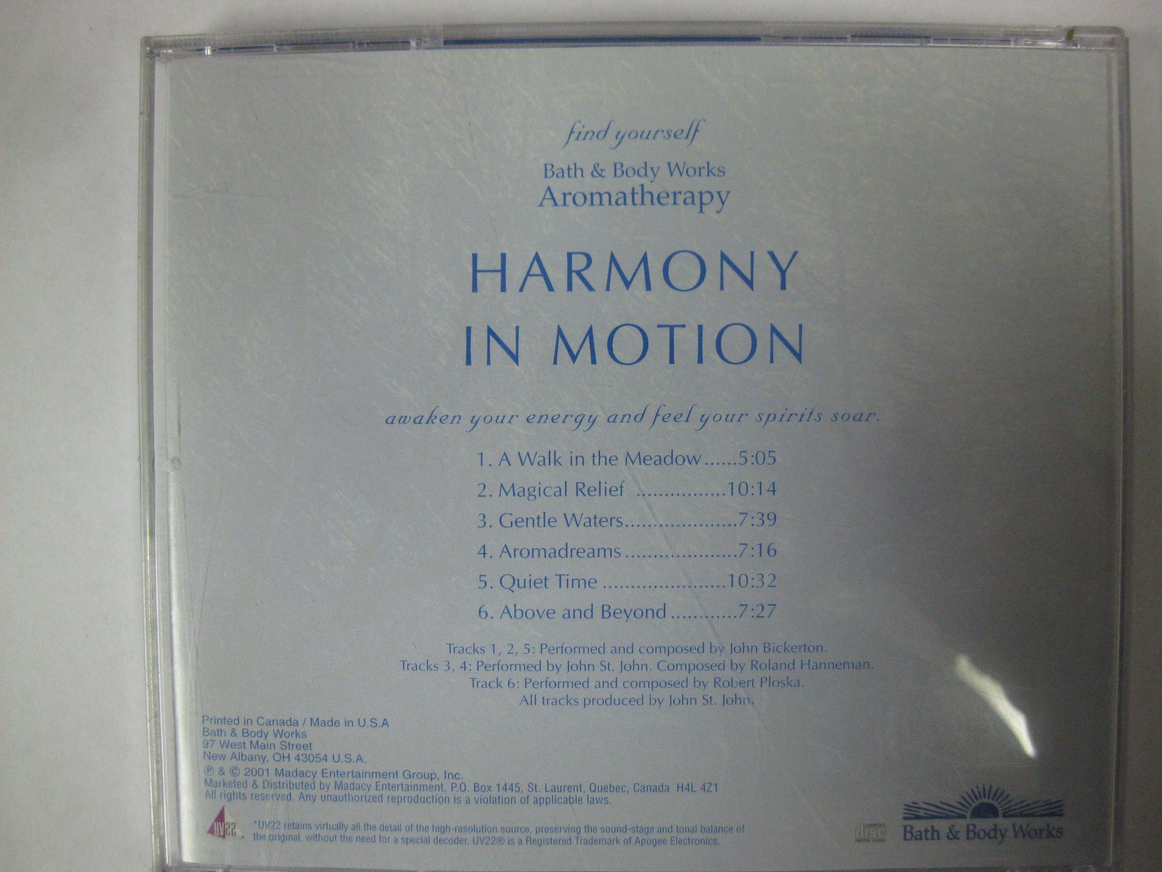 Bath & Body Works Aromatherapy Harmony in Motion Relaxation Music CD - Stress Relief & Meditation Soundtrack for Yoga, Spa & Sleep Therapy