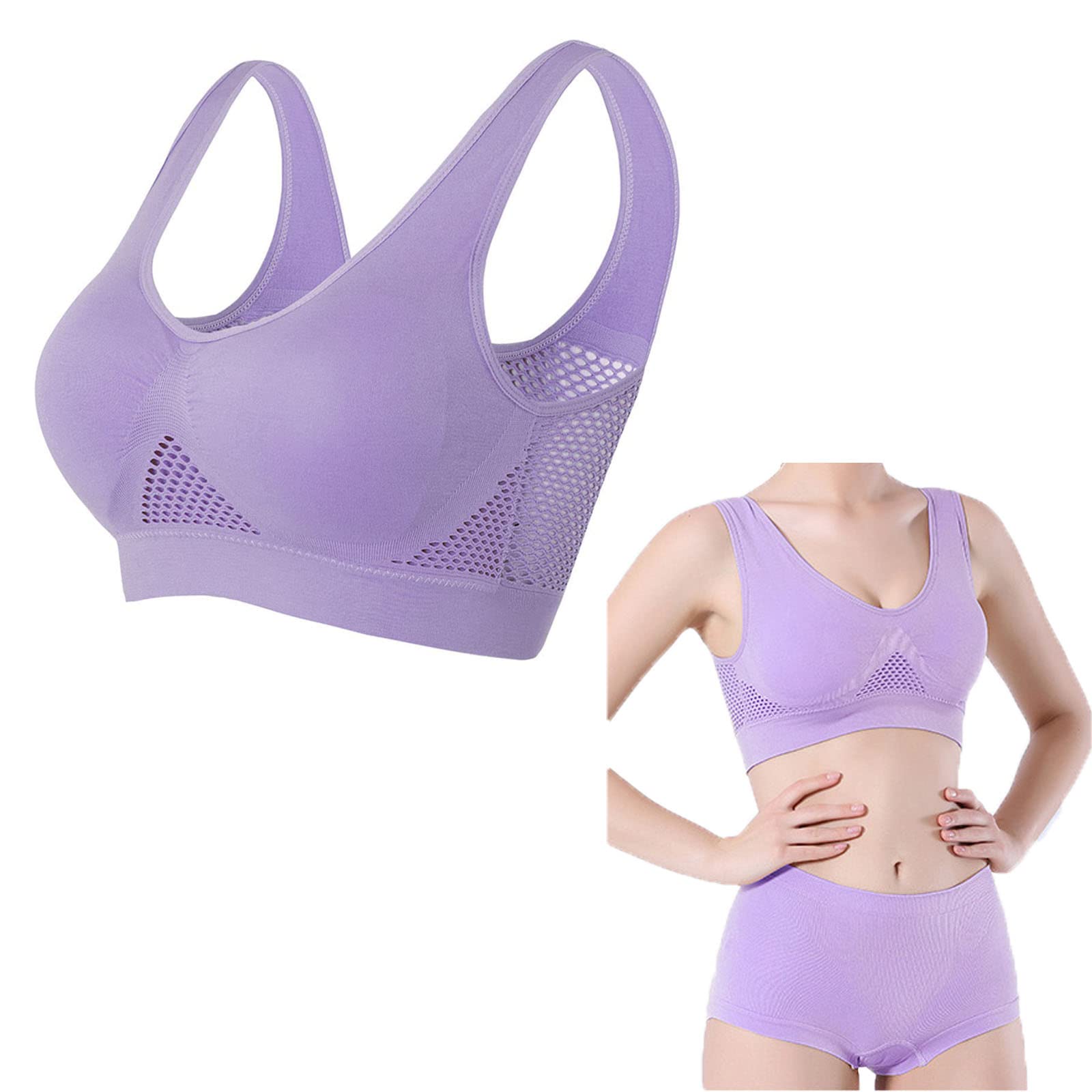 LELEBEAR Ladicool Air Bra - Wireless Breathable Comfort Bra for Women, Invisible Seamless Cooling Summer Bra - Perfect for Yoga, Workout & Daily Wear