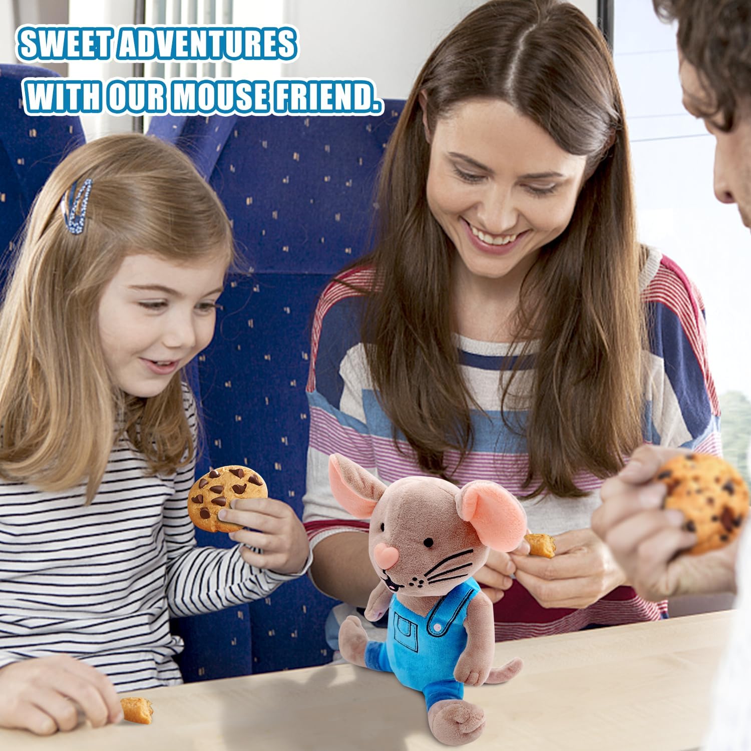 Adorable Small Mouse Stuffed Animal Plush Toy with Clothes - Cute Cookie Lover Gift for Kids (9.5 Inches) - Perfect for Birthday Presents, Nursery Decor & Cuddly Bedtime Companion