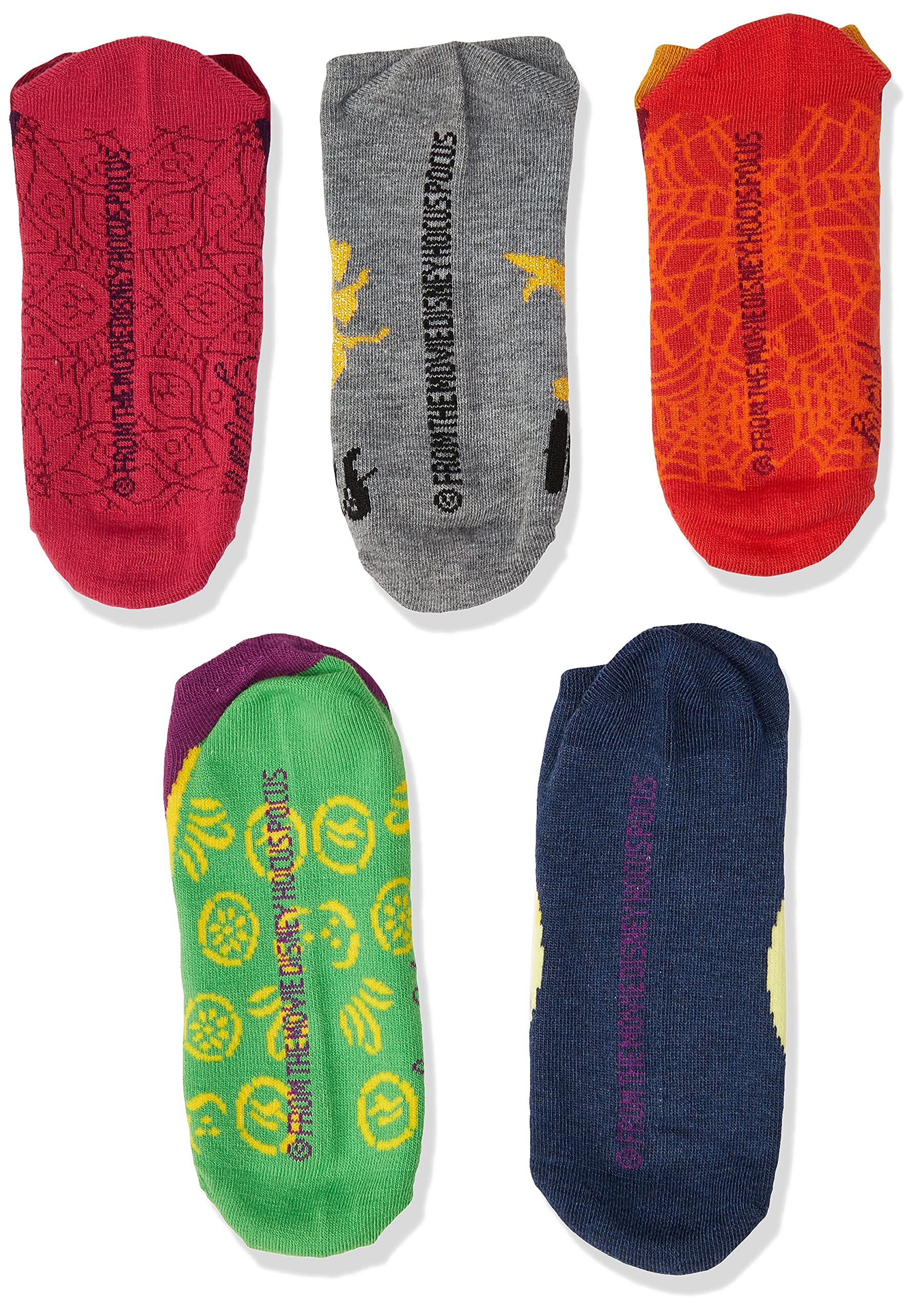 Disney Hocus Pocus Women's 5-Pack No Show Socks - Invisible Comfort for Sneakers & Loafers | Perfect for Cosplay, Halloween & Everyday Wear