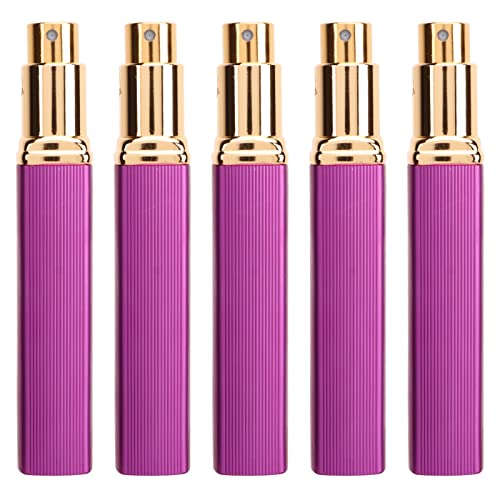 UBERSWEET® Travel Size Perfume Bottles - Refillable Pocket Perfume Atomizer, Electrolytic Aluminum Glass Spray Bottle for Women & Men, Perfect for Travel, Camping, Gym, and Daily Use (Purple)