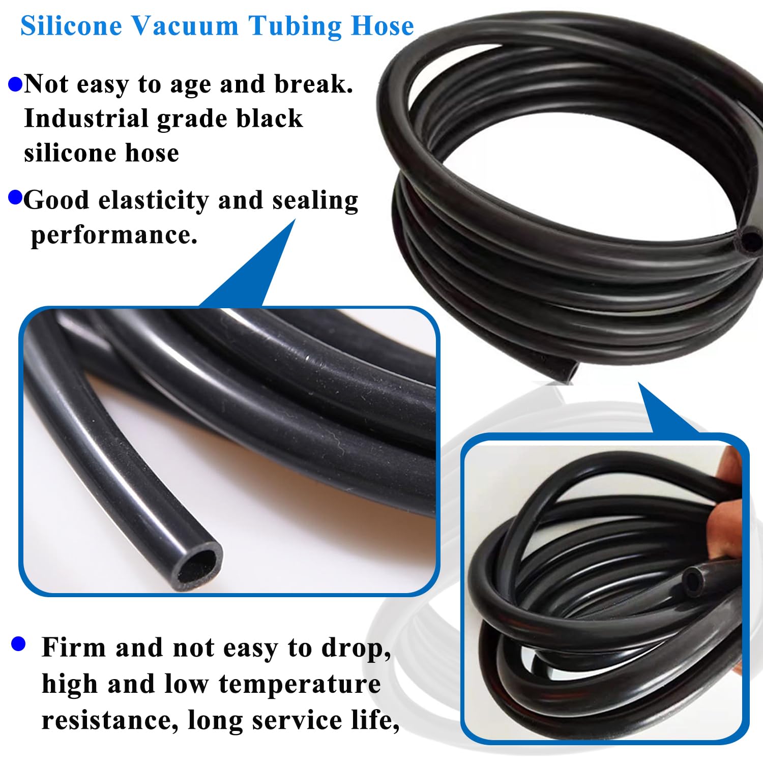 **6Pcs 6.6Ft High-Performance Silicone Vacuum Hose Kit with 128Pcs Connectors - Universal Automotive Replacement for Car Piping System - Ideal for Engine Repair, Brake Booster & HVAC Maintenance**