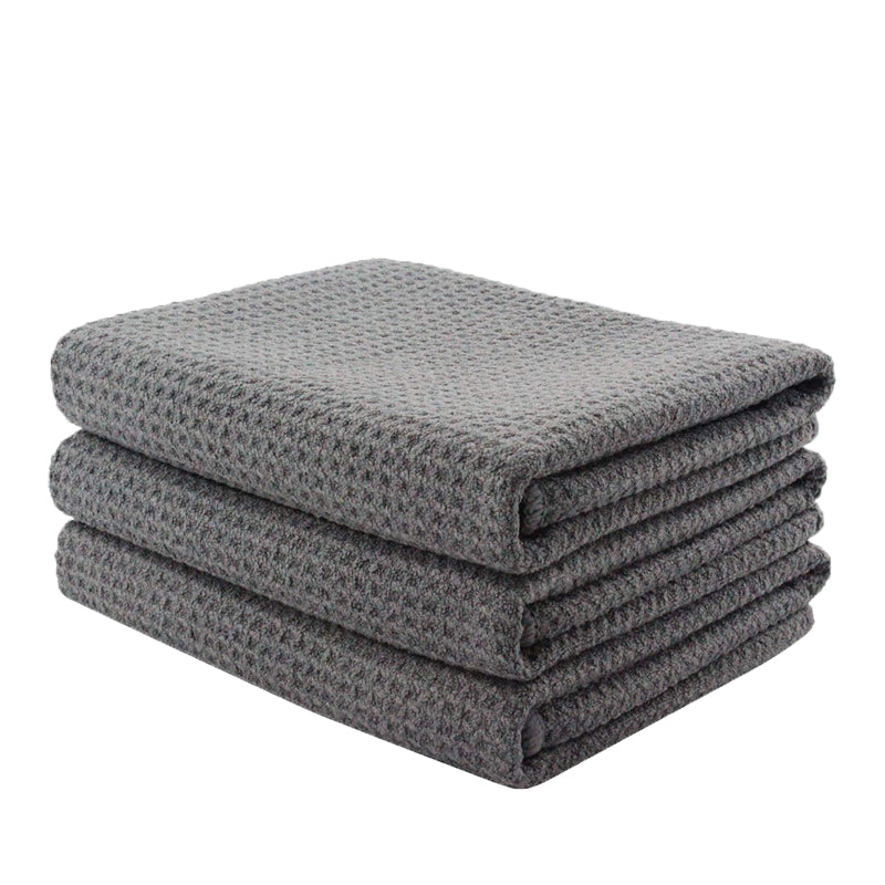 Premium Waffle Weave Microfiber Towel Set - 16x24 Inches, 380GSM, Ultra Absorbent & Quick Dry (Pack of 3) - Perfect for Gym, Spa, Beach & Bathroom Use