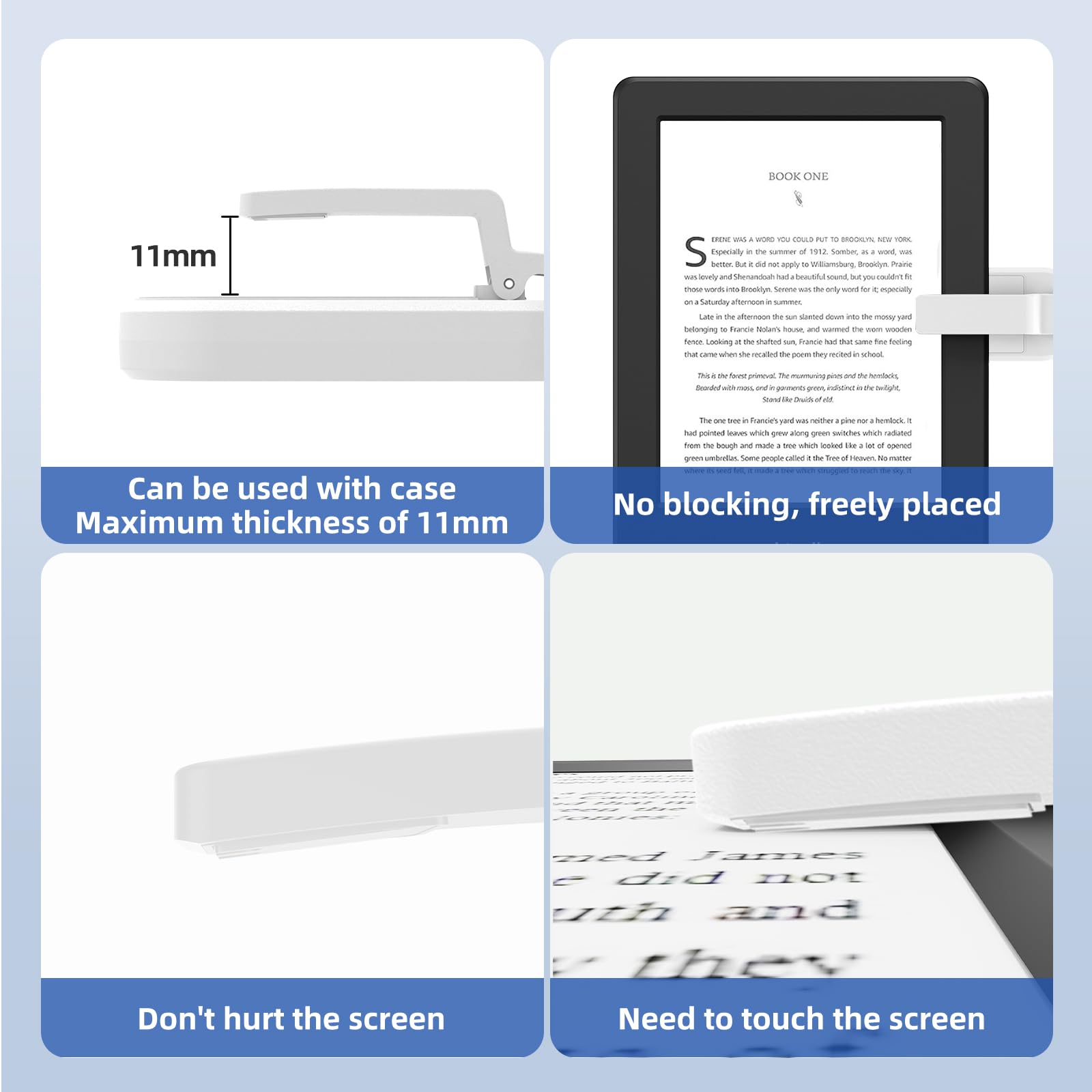 Kindle Page Turner Remote Control - Wireless Clicker for Kindle Paperwhite, Oasis, Kobo eReaders | Perfect for Reading Novels, Presentations & Video Projectors | White eBook Accessory