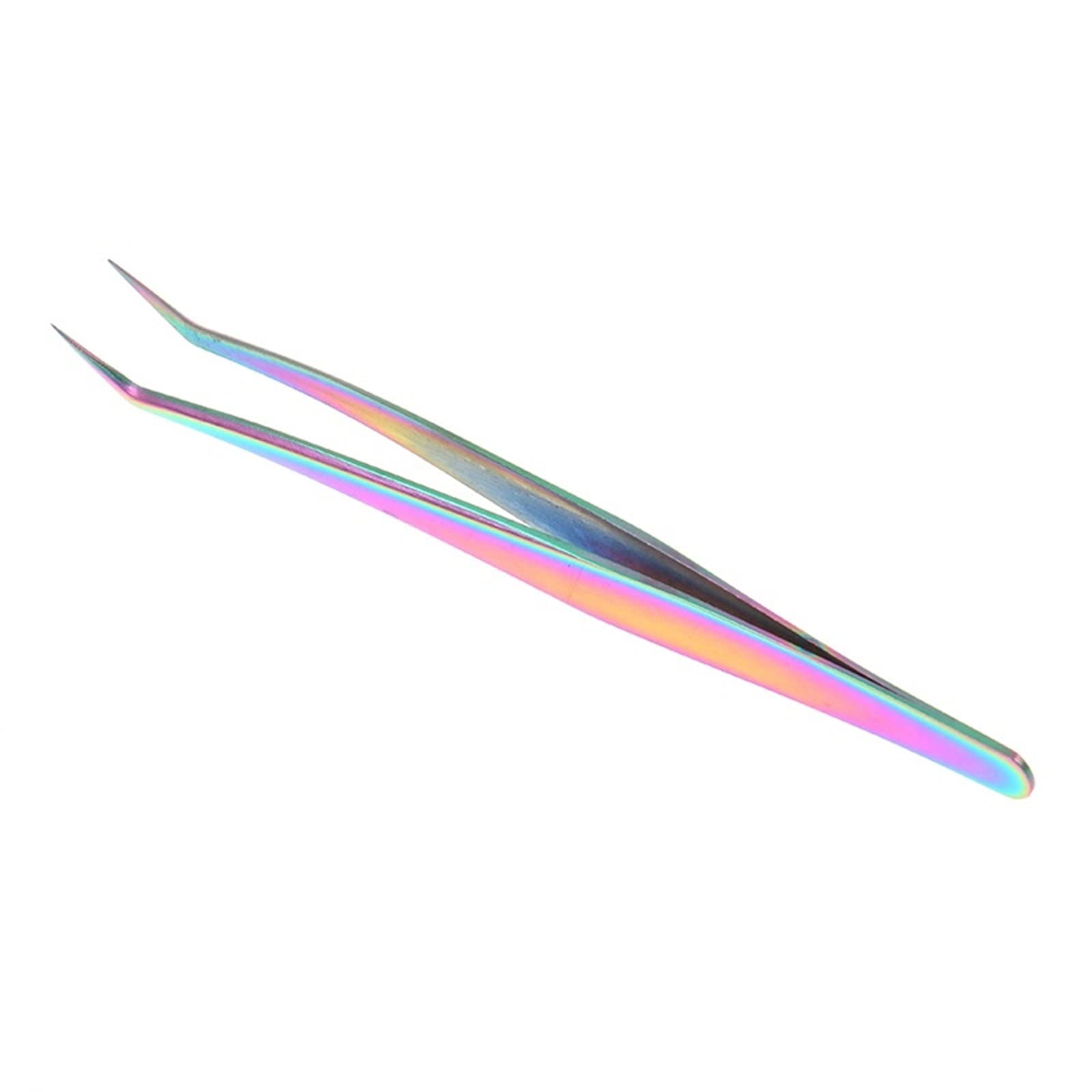 Professional Stainless Steel Curved Pointed Eyelash Extension Tweezers - Precision Lash Tool for Salon & Home Use (Color 04, Pack of 4) | Perfect for Eyelash Extensions, False Lashes & Makeup Application