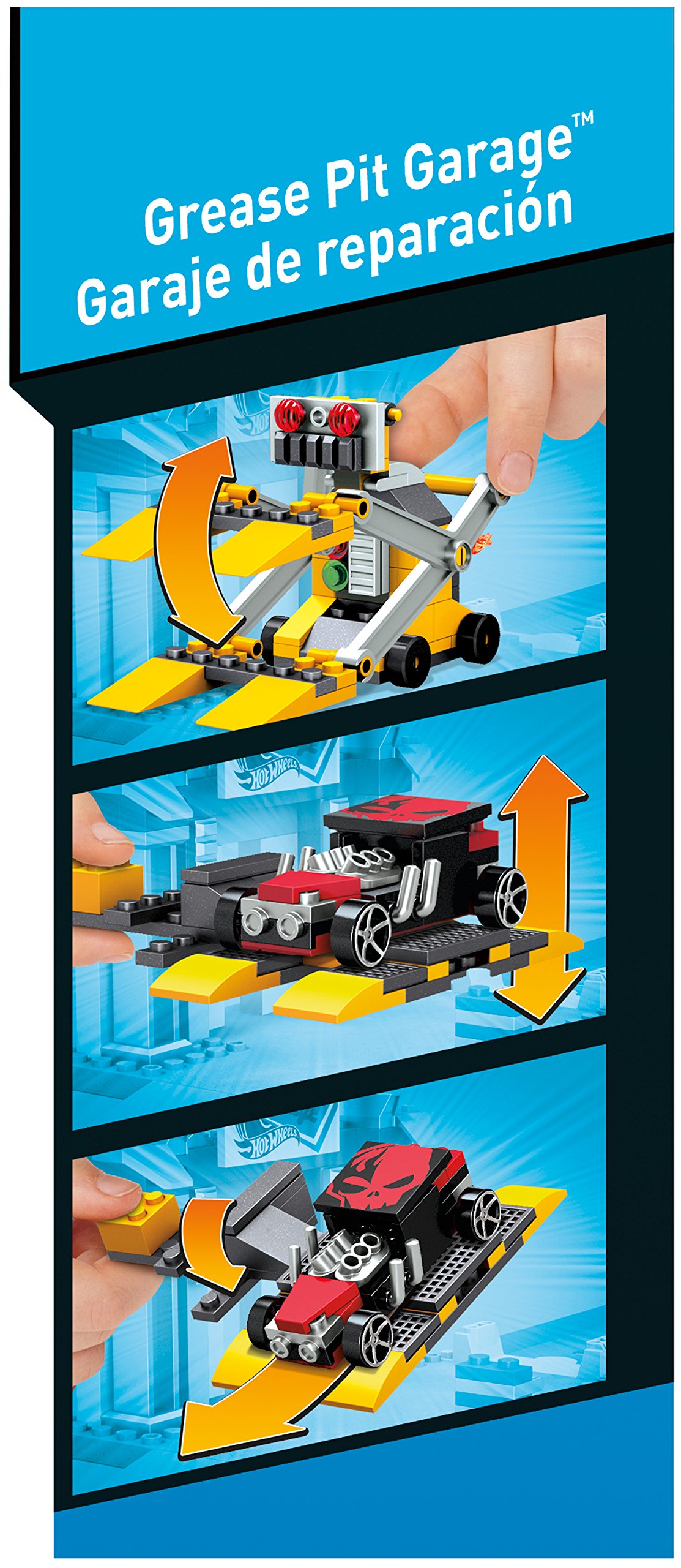 Hot Wheels Grease Pit Garage Playset – Mega Bloks Building Toy for Kids, Race Car Track Set with Stunt Ramps & Action Figures – Perfect for Pretend Play & Racing Adventures