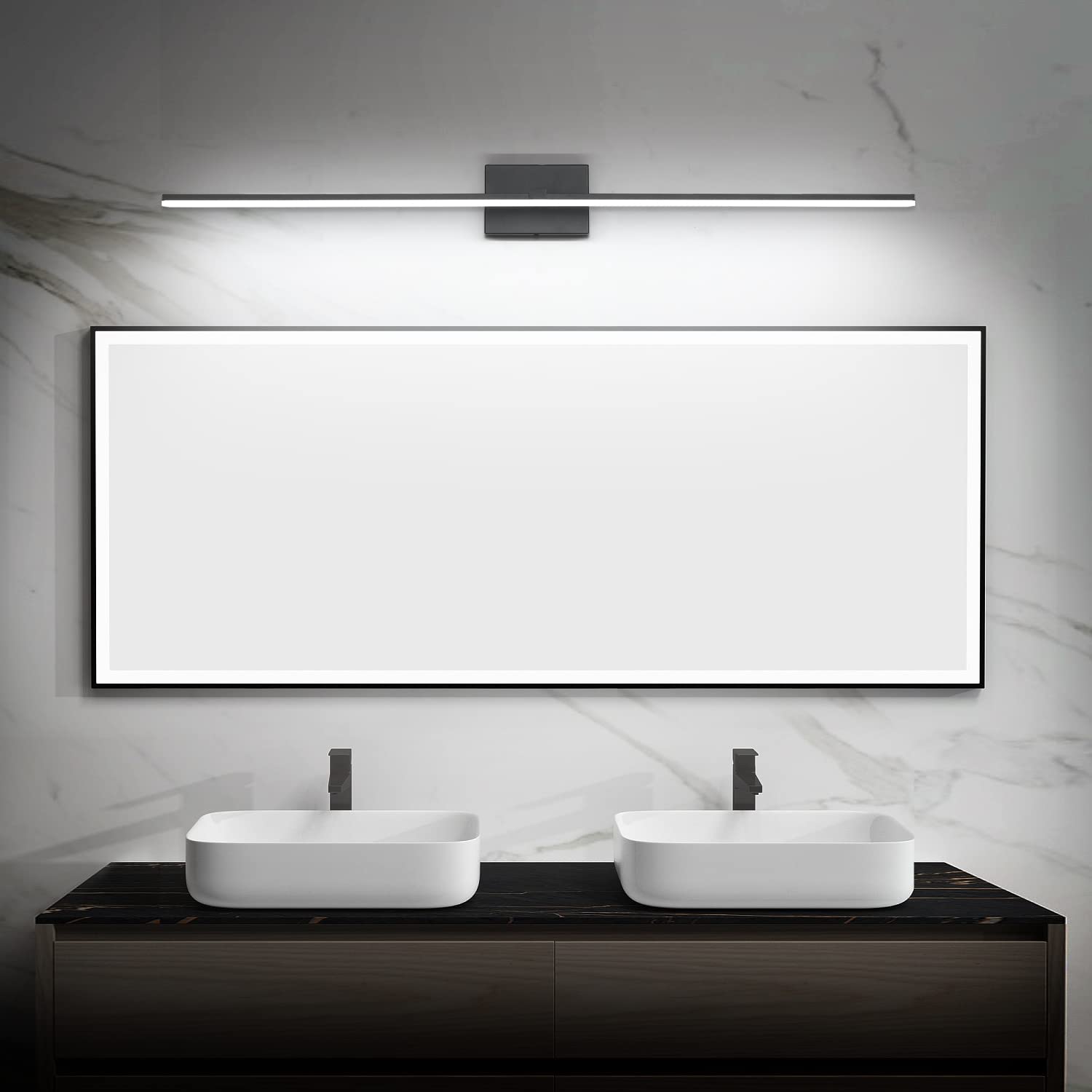 ZUZITO 48 Inch Modern LED Bathroom Vanity Light Fixture - Dimmable Cool White Light for Mirror, Bathroom, and Makeup Area - Energy Efficient & Stylish Bathroom Lighting Solution
