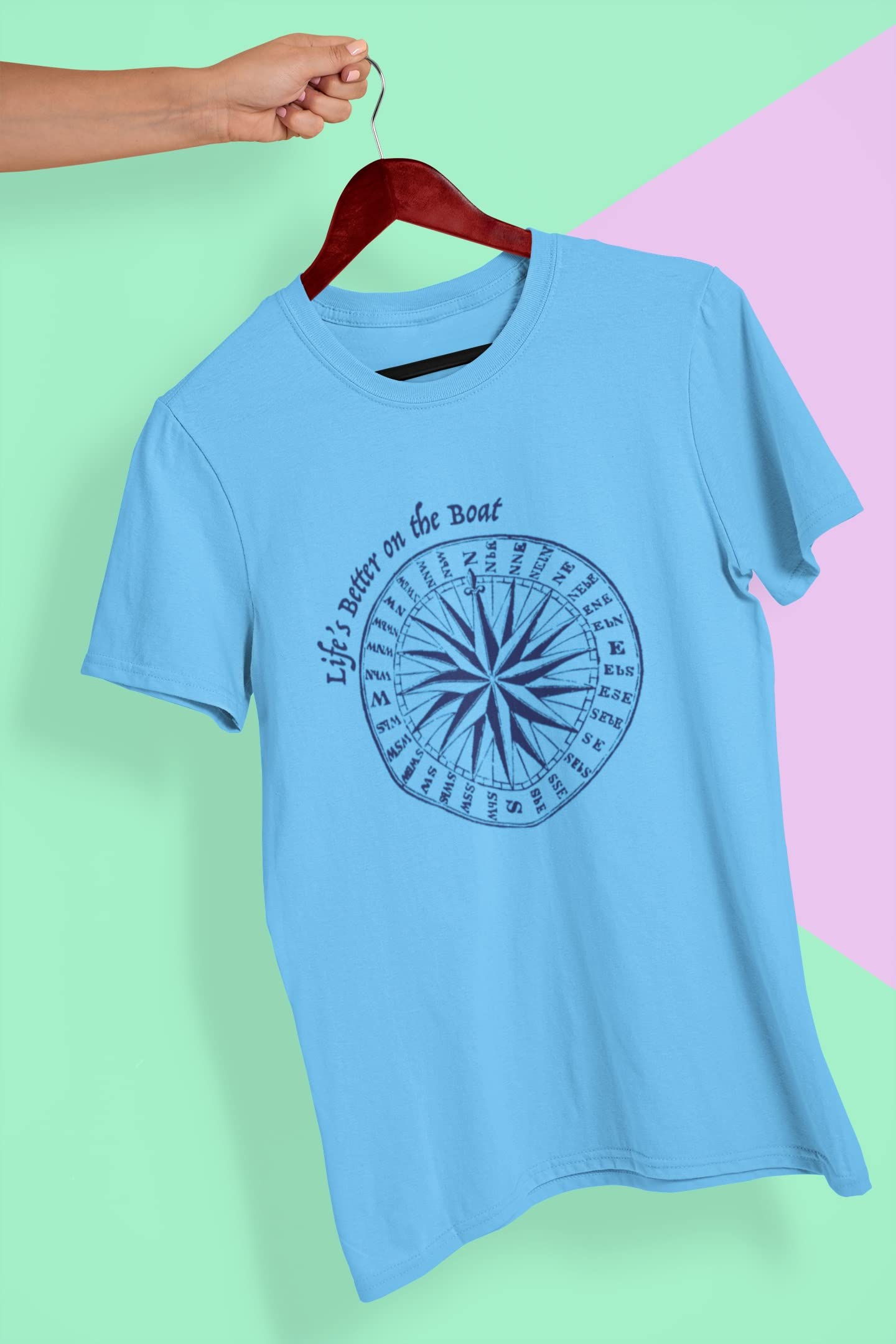 Men's Organic Cotton Boat T-Shirt - Summer Sun Life's Better on The Boat Tee for Sailing, Fishing & Beach Outfits