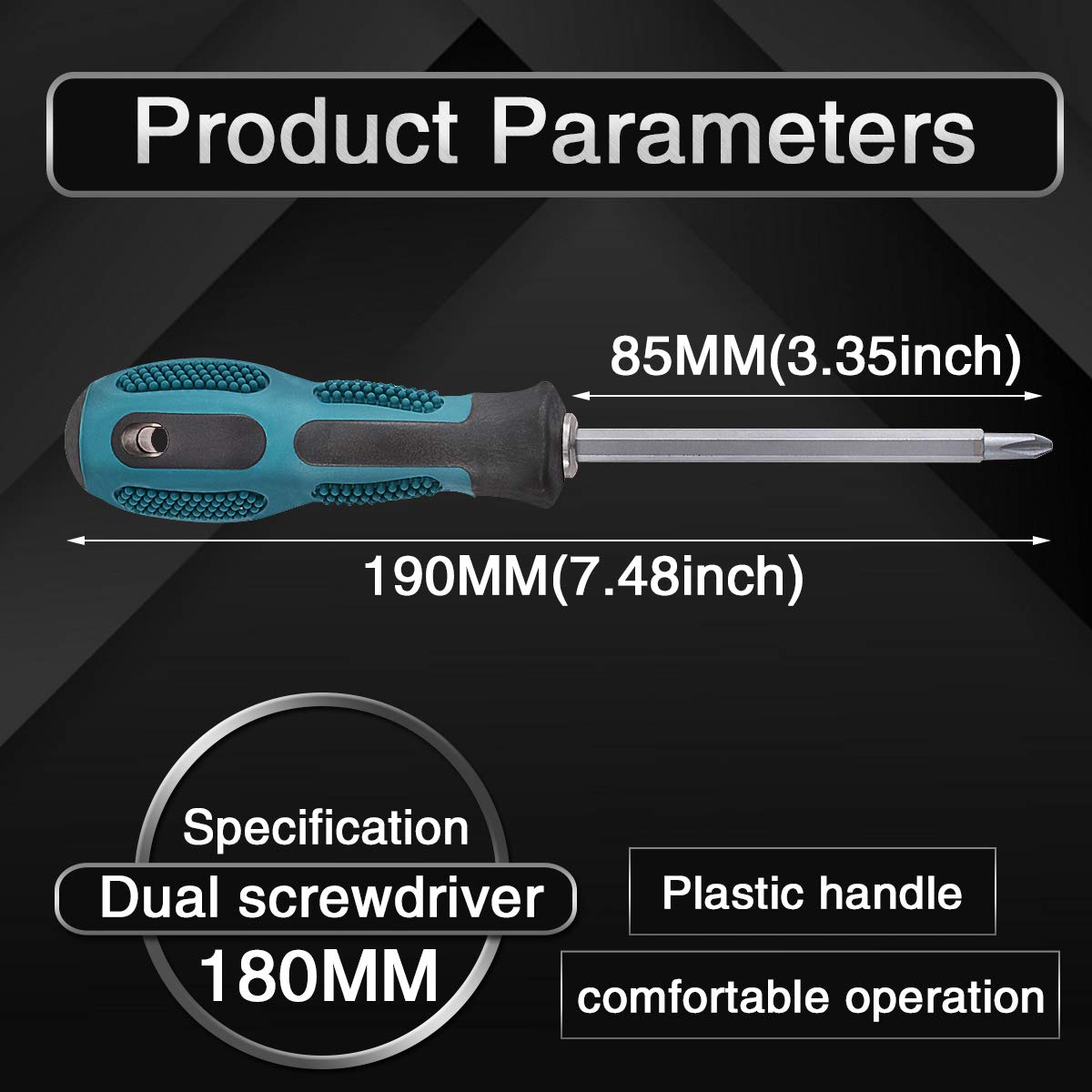 Dual-Purpose Flat Head & Phillips Screwdriver - 6mm Tip, 100mm Shank - Professional & Home Tool Kit Essential for DIY Projects, Furniture Assembly & Electronics Repair