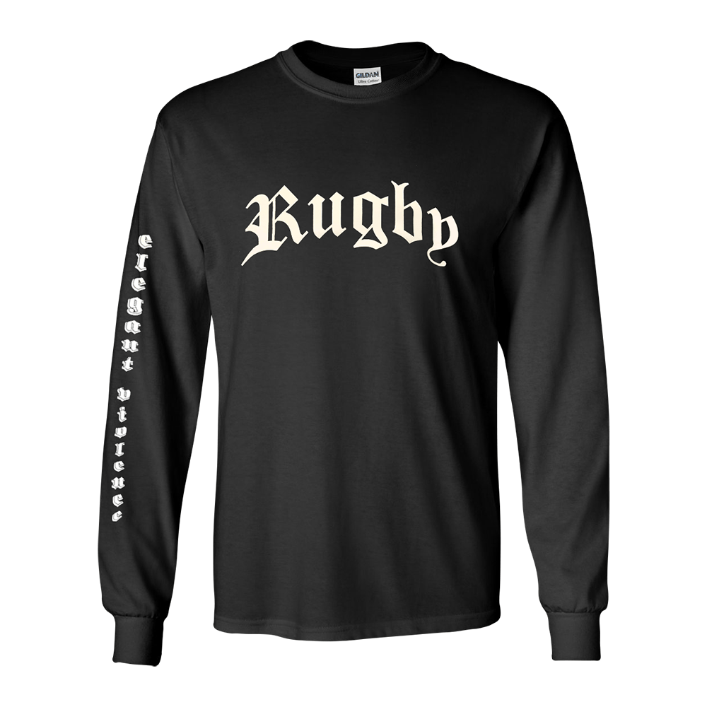 Stylish Rugby Skull Long Sleeve T-Shirt for Men - Gothic Athletic Fashion for Rugby Games, Halloween & Streetwear