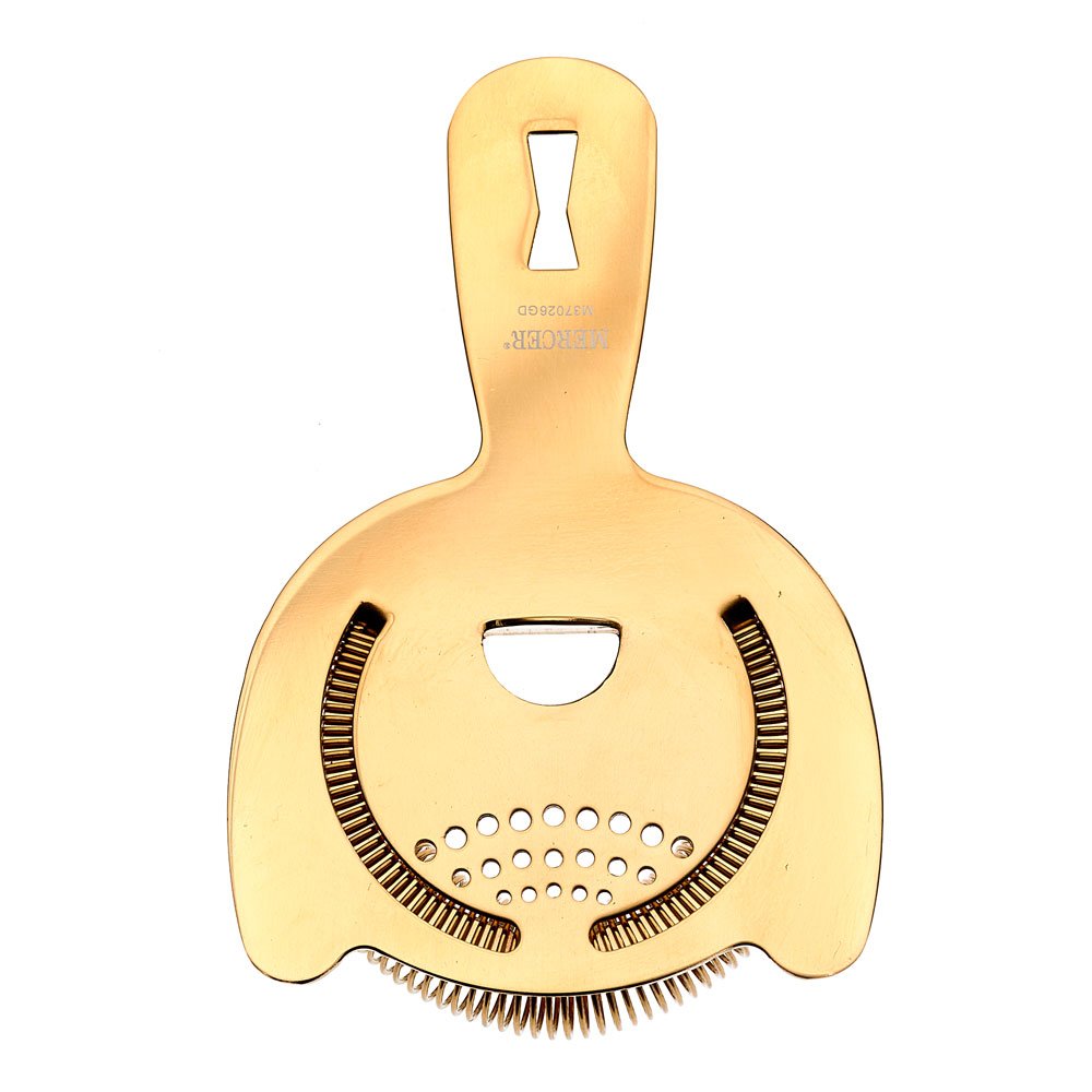 Barfly Heavy Duty Spring Bar Strainer - Gold Plated Cocktail Strainer for Professional Bartenders & Home Mixologists - Perfect for Cocktail Making, Home Bars & Bartending Accessories