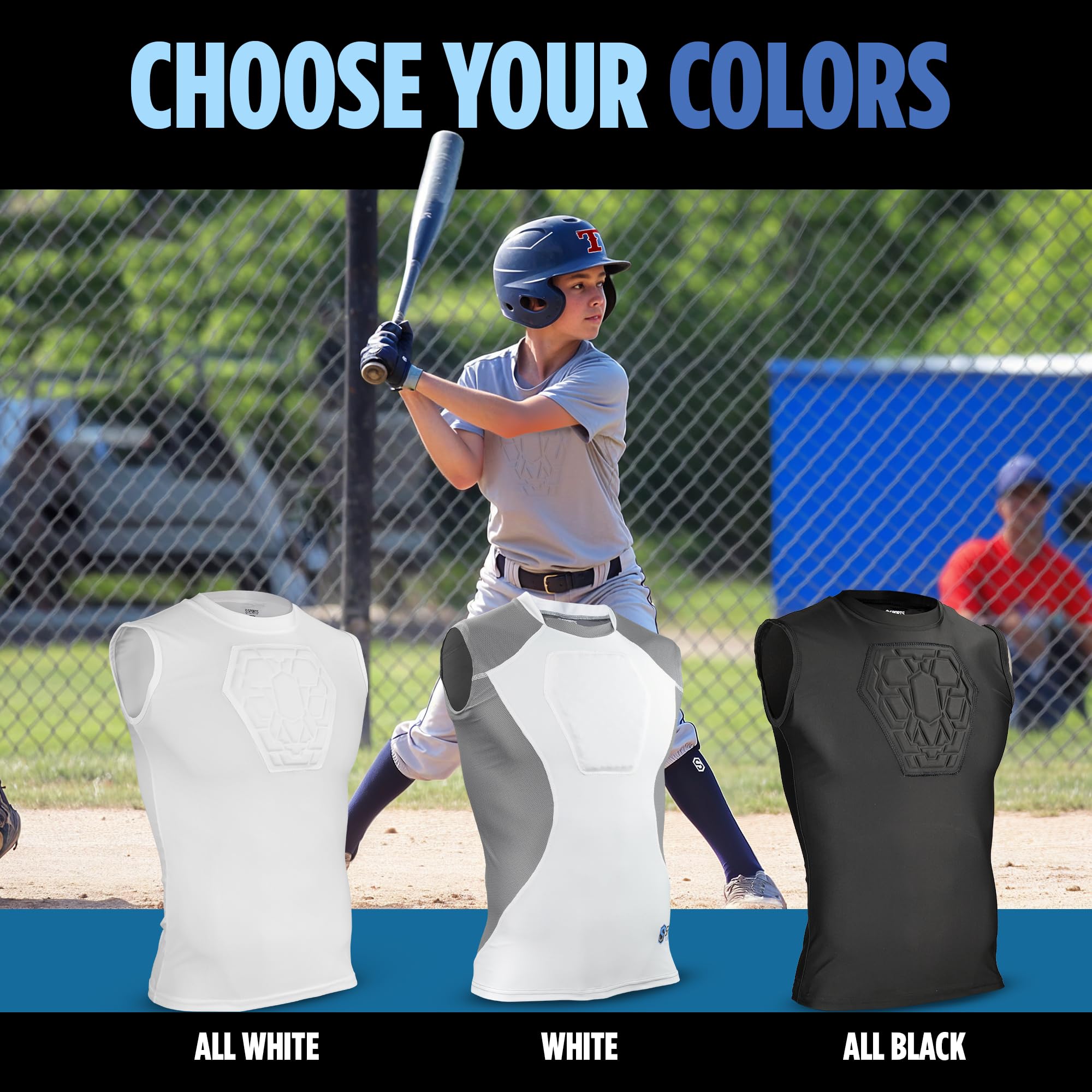 Diamond Shield Youth Baseball Sternum Guard Shirt - Protective Chest Gear for Kids Baseball | Perfect for Practice, Games & Training