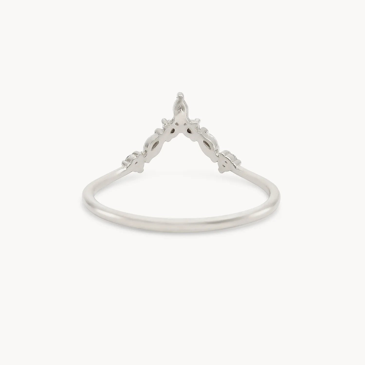 14K White Gold Moonbow Ring with White Diamonds - Elegant Jewelry for Weddings, Anniversaries & Special Occasions