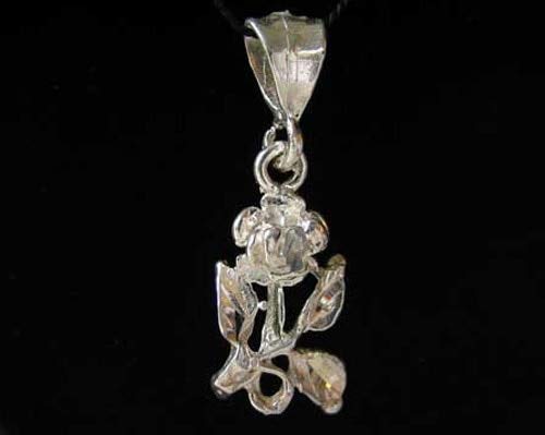 Flora Sterling Silver Rose Flower Charm Pendant 9965A - Elegant Jewelry Gift for Women, Perfect for Valentine's Day, Anniversary & Special Occasions