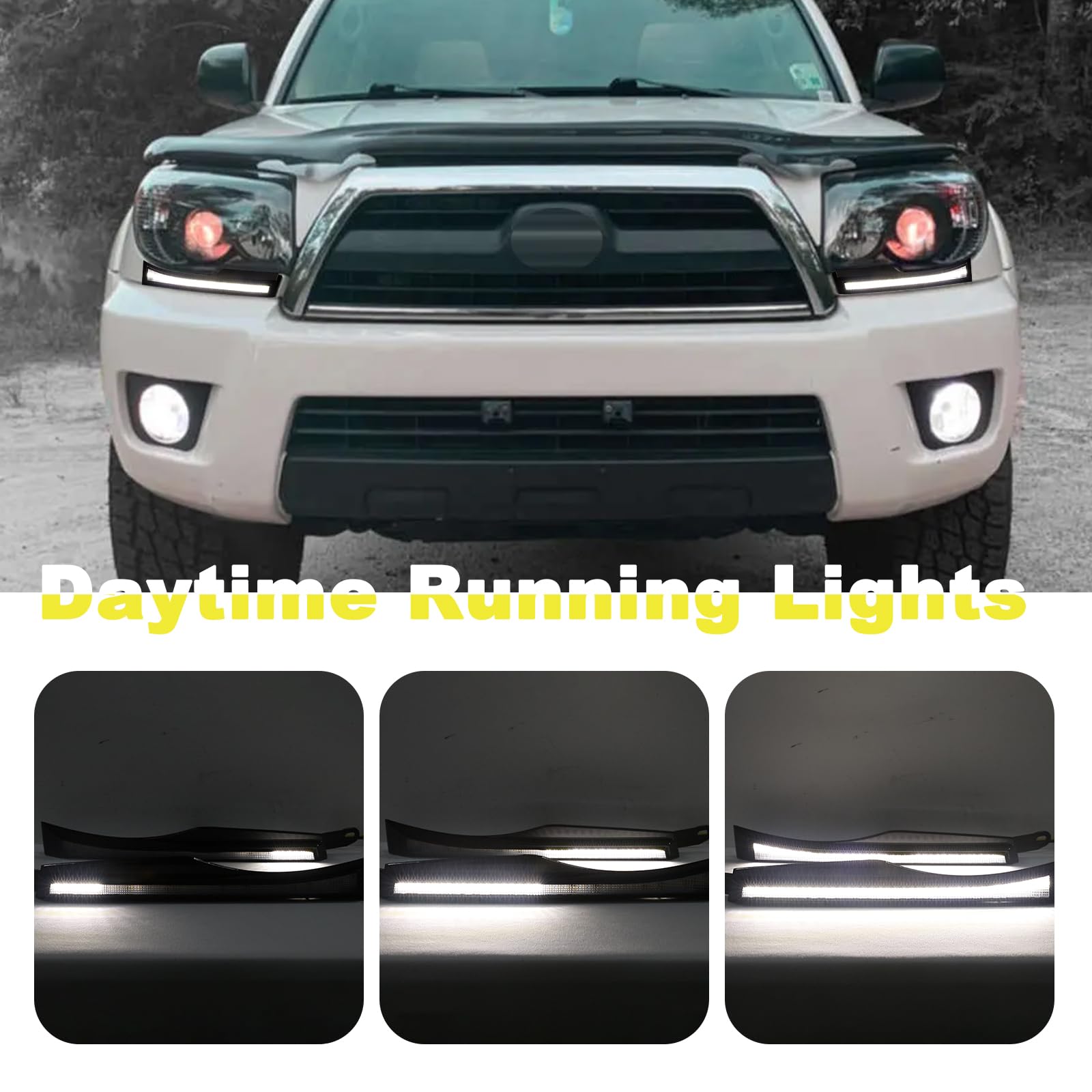 2006-2009 Toyota 4Runner LED Daytime Running Lights Headlights with Turn Signal & Fog Lights Assembly - Durable Replacement for 4Runner Models - Perfect for Night Driving & Off-Road Adventures