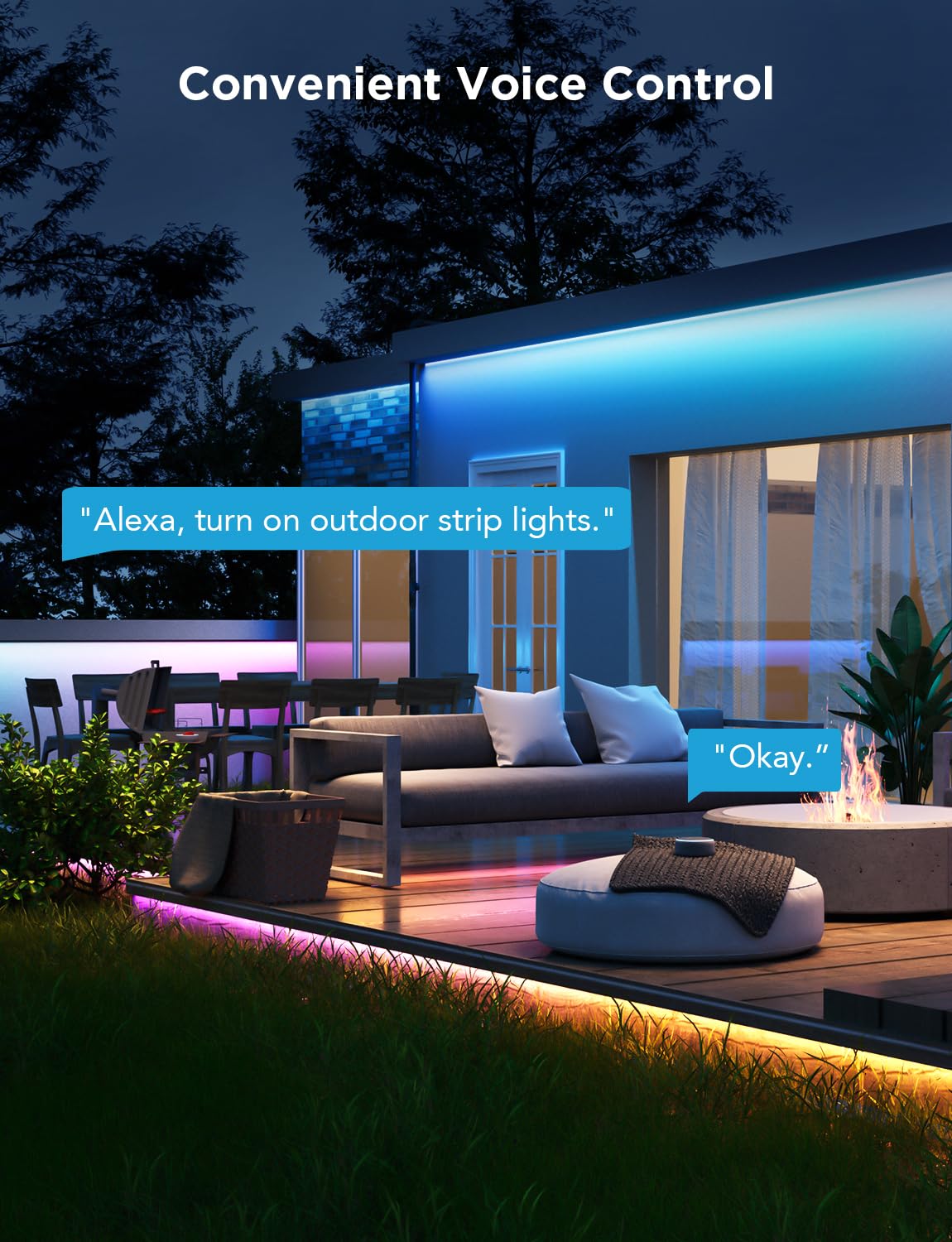 Govee 32.8ft Smart Outdoor LED Strip Lights RGBIC Waterproof IP65 - Alexa & Google Assistant Compatible - Perfect for Eave Lighting, Garden Decor, Patio Parties & Holiday Decorations