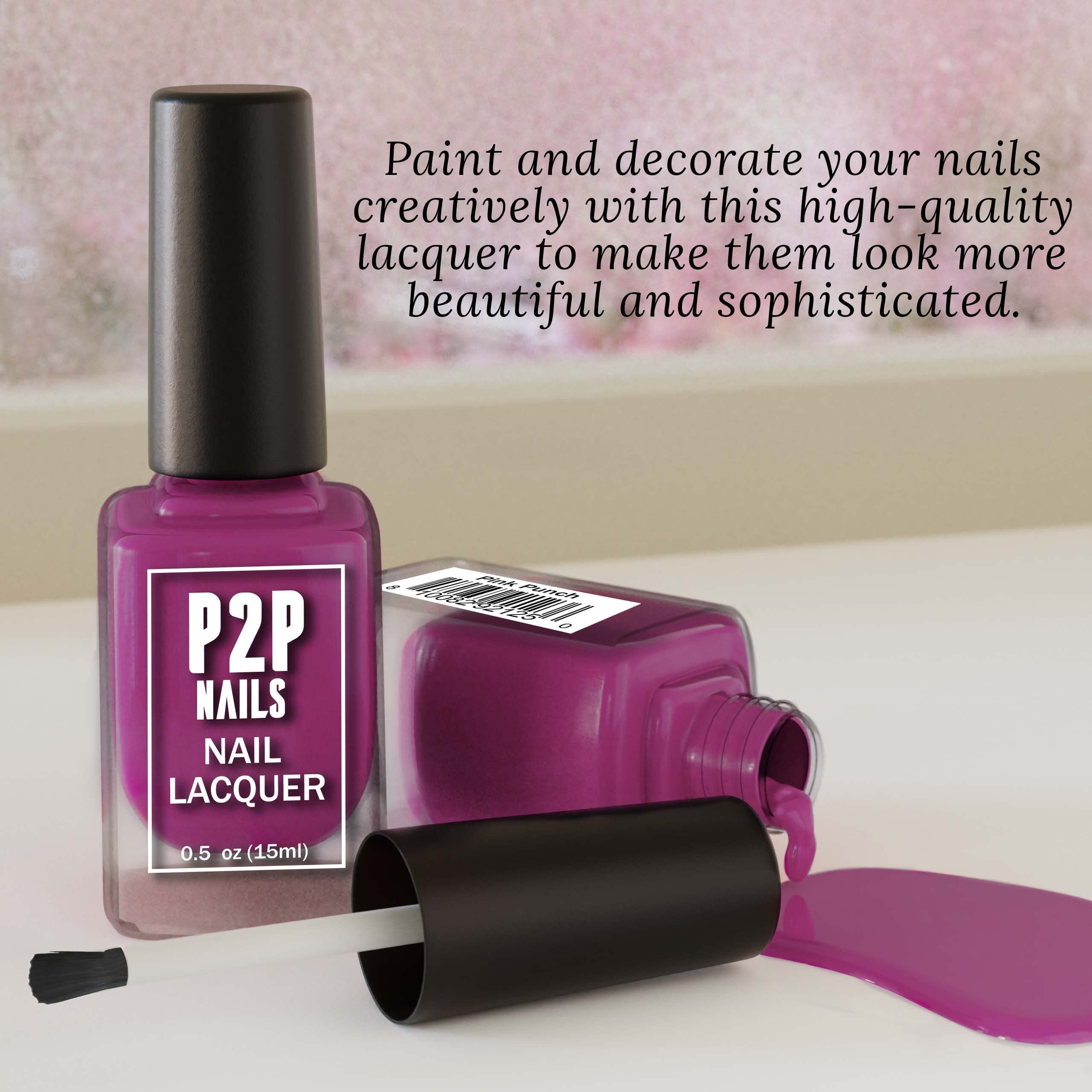 Purple Nail Polish - All Season Long Lasting Salon Quality Nail Lacquer with Natural Shine (Pink Punch) - Perfect for Manicures, Pedicures, and Special Occasions
