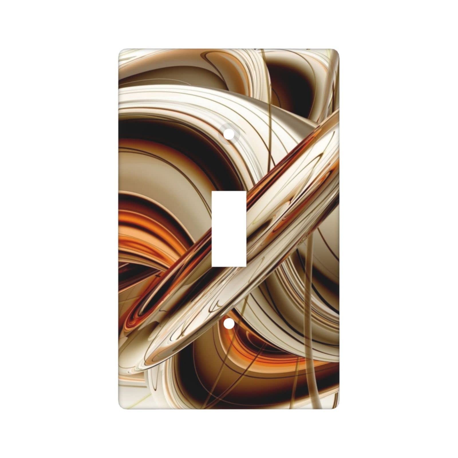 Orange Abstract Light Switch Cover - Decorative Single Toggle Wall Plate, 1 Gang Faceplate (4.50 x 2.76 Inch) - Perfect for Living Room, Bedroom & Office Decor