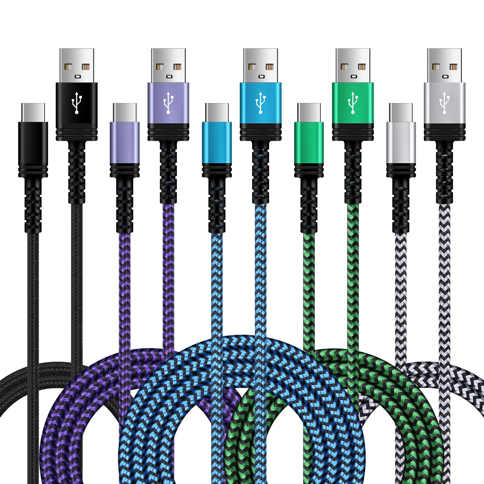 Fast Charging USB A to USB C Car Charger Cable [1.5ft/3ft/6ft] - Compatible with iPhone 15/15 Pro/15 Pro Max/15 Plus, Google Pixel 8a/8/7a/6a, Samsung Galaxy S24/S23/S22 - Perfect for Road Trips & Daily Commutes