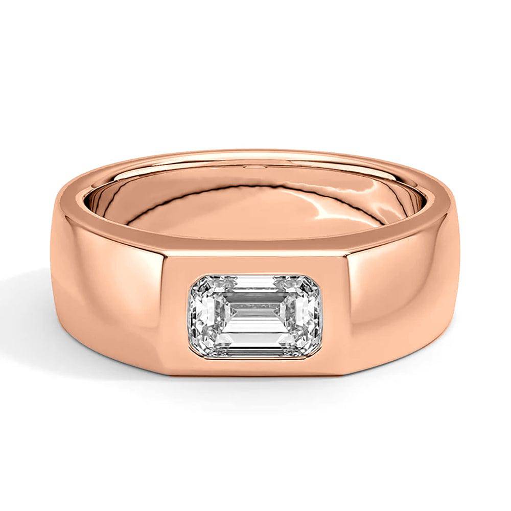 Emerald Cut Lab Diamond Men's Promise Ring - 1 Carat D Color VVS1 Clarity Engagement Band for Him - Perfect for Proposals, Anniversaries & Romantic Gifts