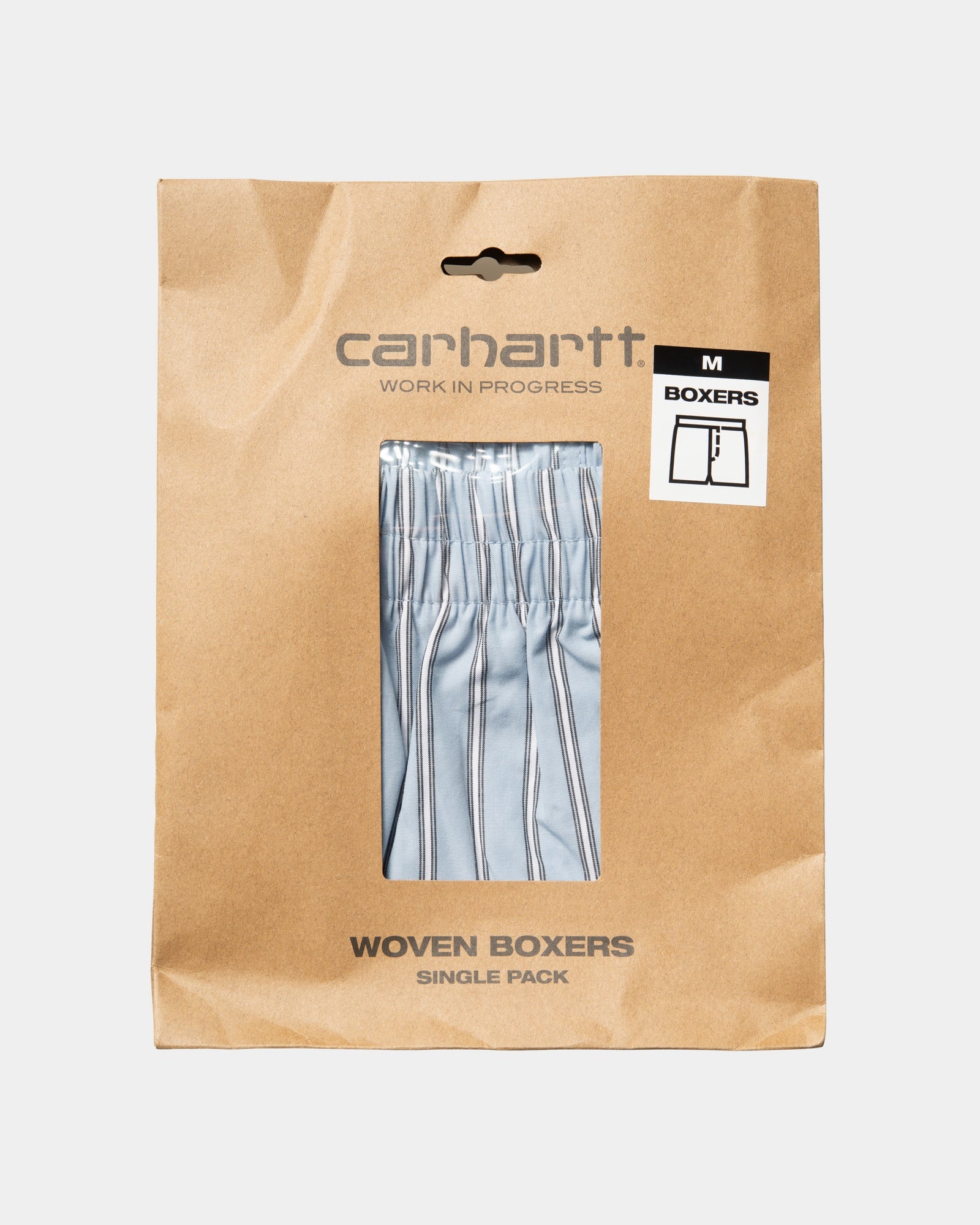 Premium Cotton Boxer Briefs for Men - Soft Blue Fog Grimsby Stripe Design | Comfortable Underwear for Everyday Wear, Workout & Lounge